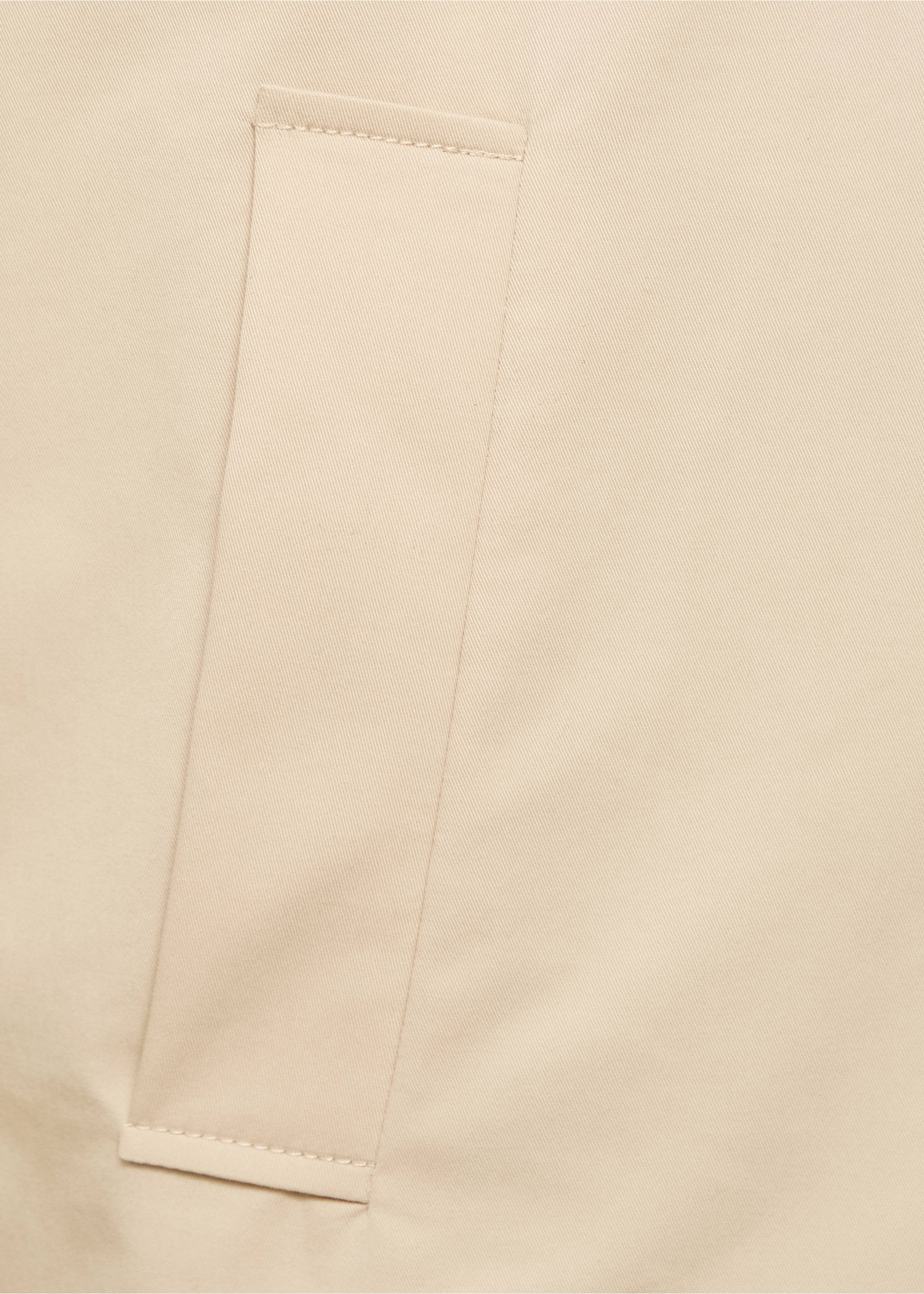 Short oversized trench coat with epaulettes - Details of the article 0, Ecru. Ref: 17075152-00.