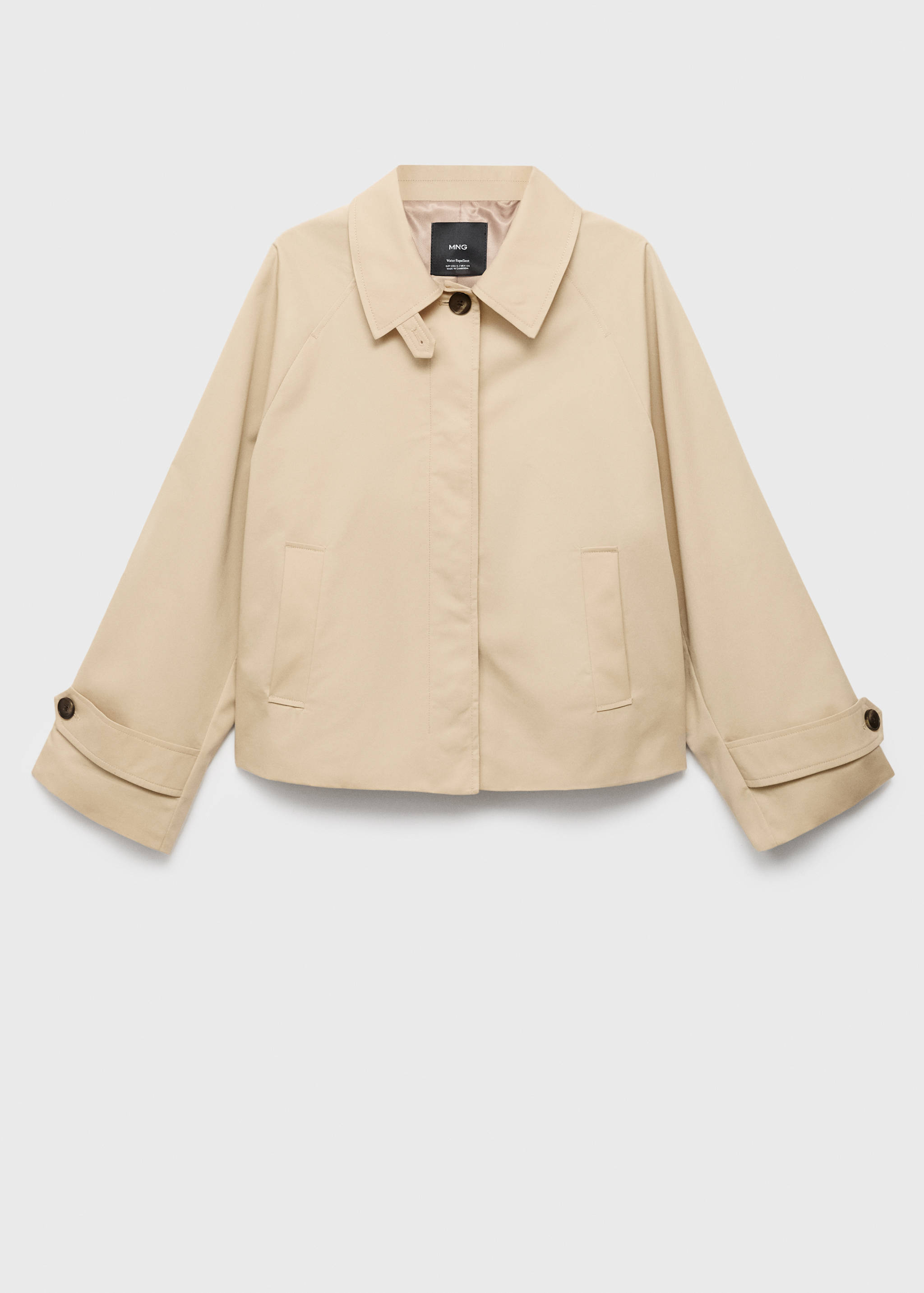 Oversized korte trenchcoat met epaulettes - Artikel zonder model