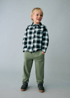Cotton drawstring joggers — Green 1