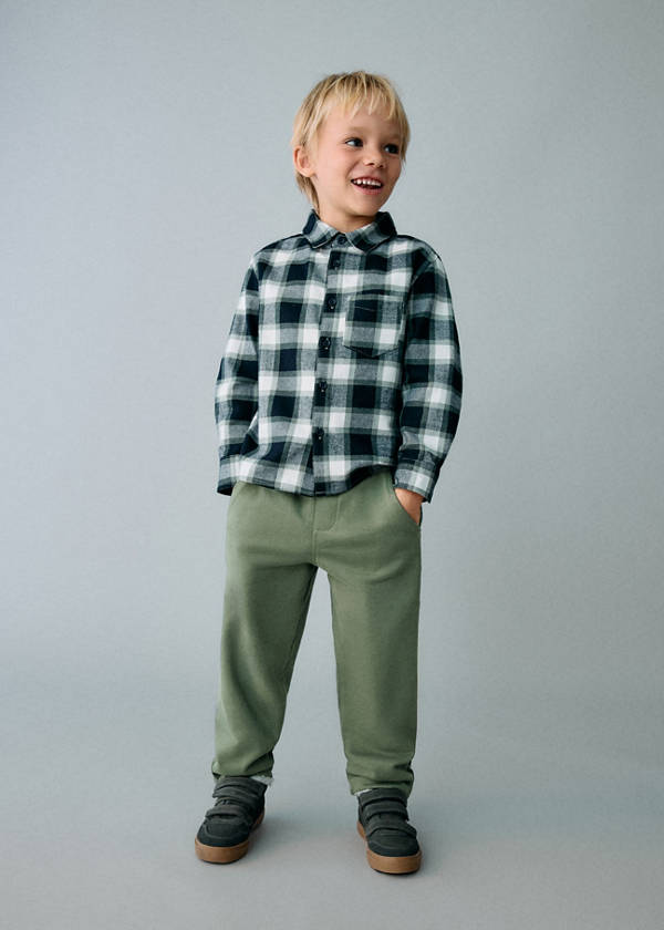 Cotton drawstring joggers — Green