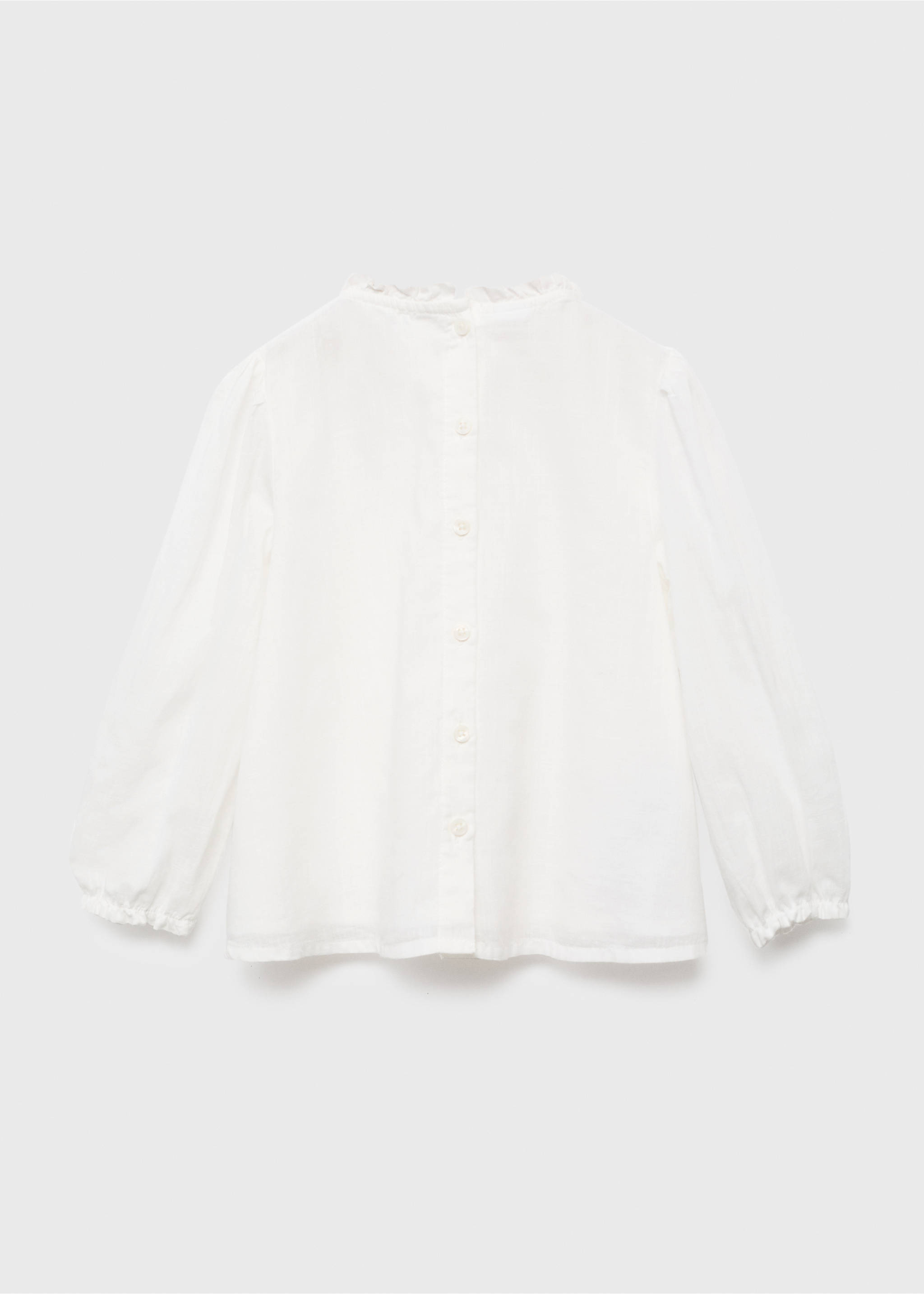 Embroidered cotton blouse - Reverse of the article, White. Ref: 17075154-00.