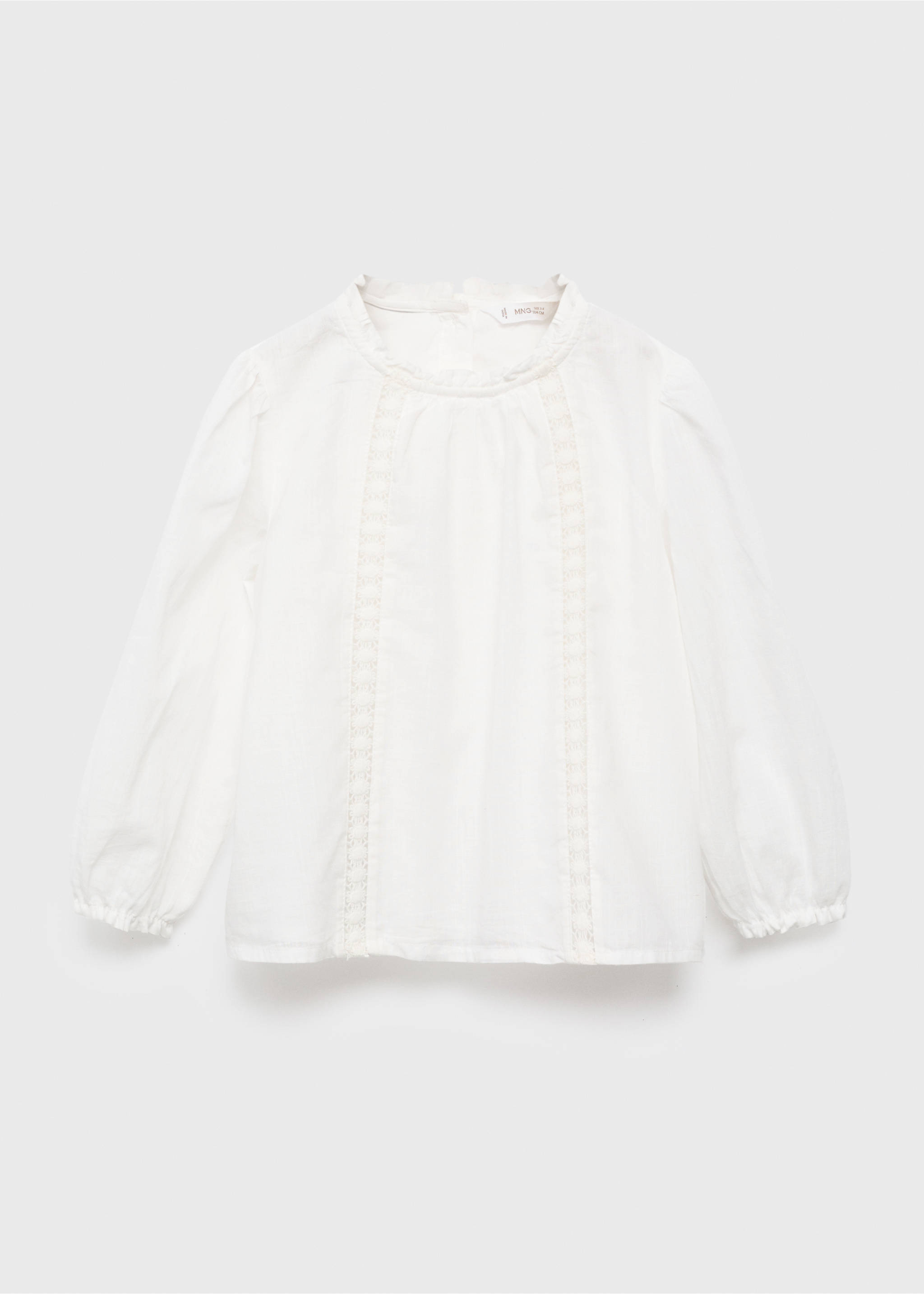 Embroidered cotton blouse - Article without model, White. Ref: 17075154-00.