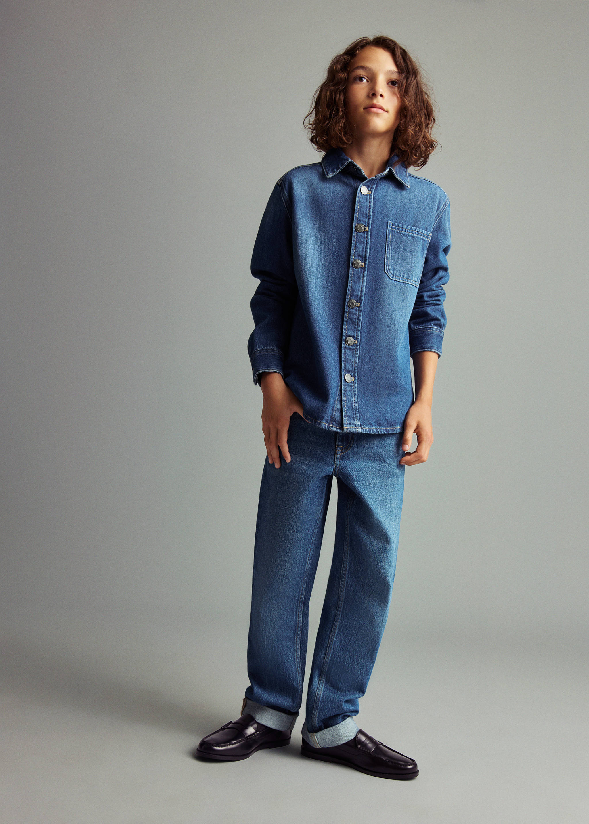 Cotton denim jacket - General plane