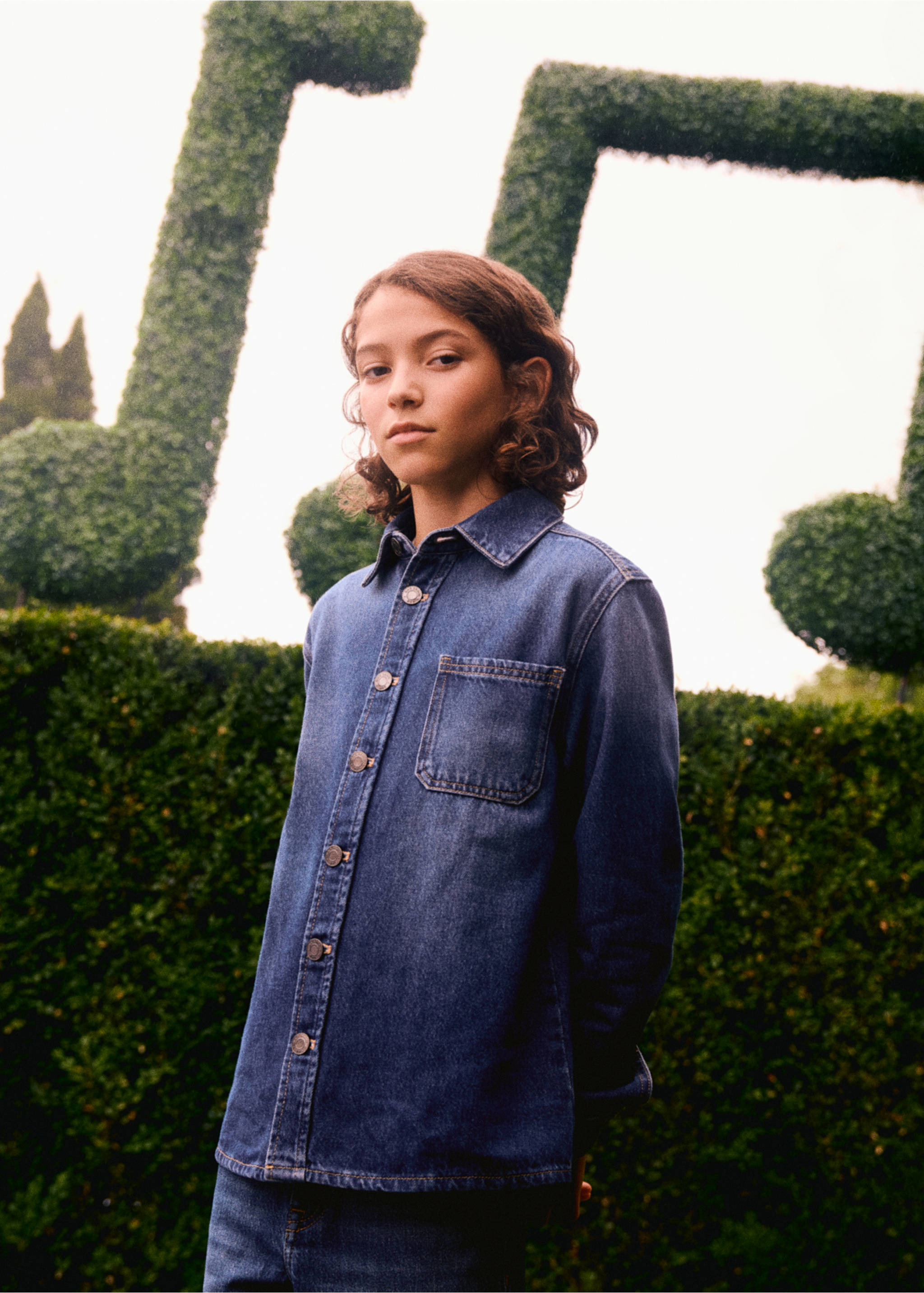 Cotton denim jacket - Details of the article 3, Dark Blue. Ref: 17075155-00.