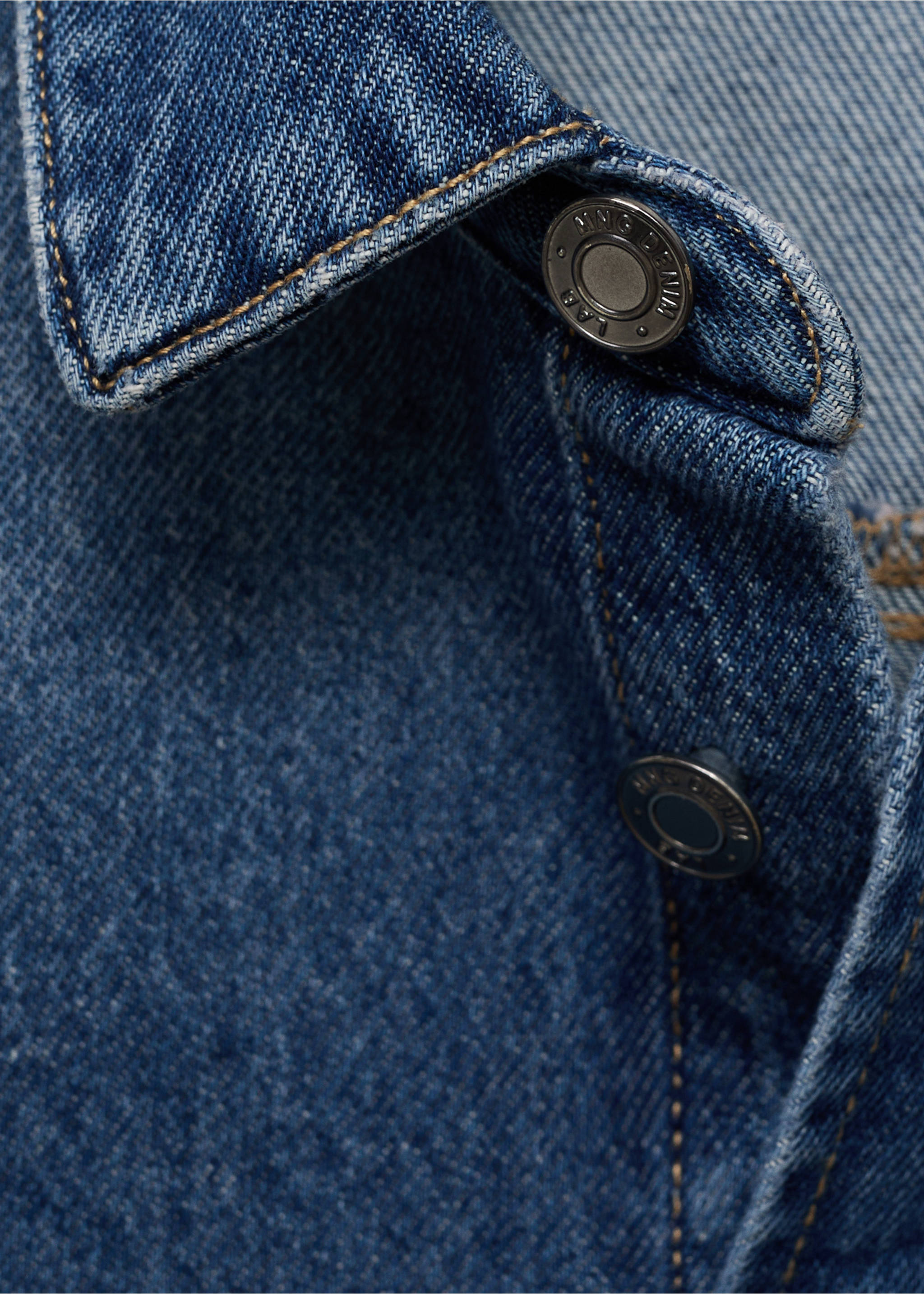 Cotton denim jacket - Details of the article 8, Dark Blue. Ref: 17075155-00.