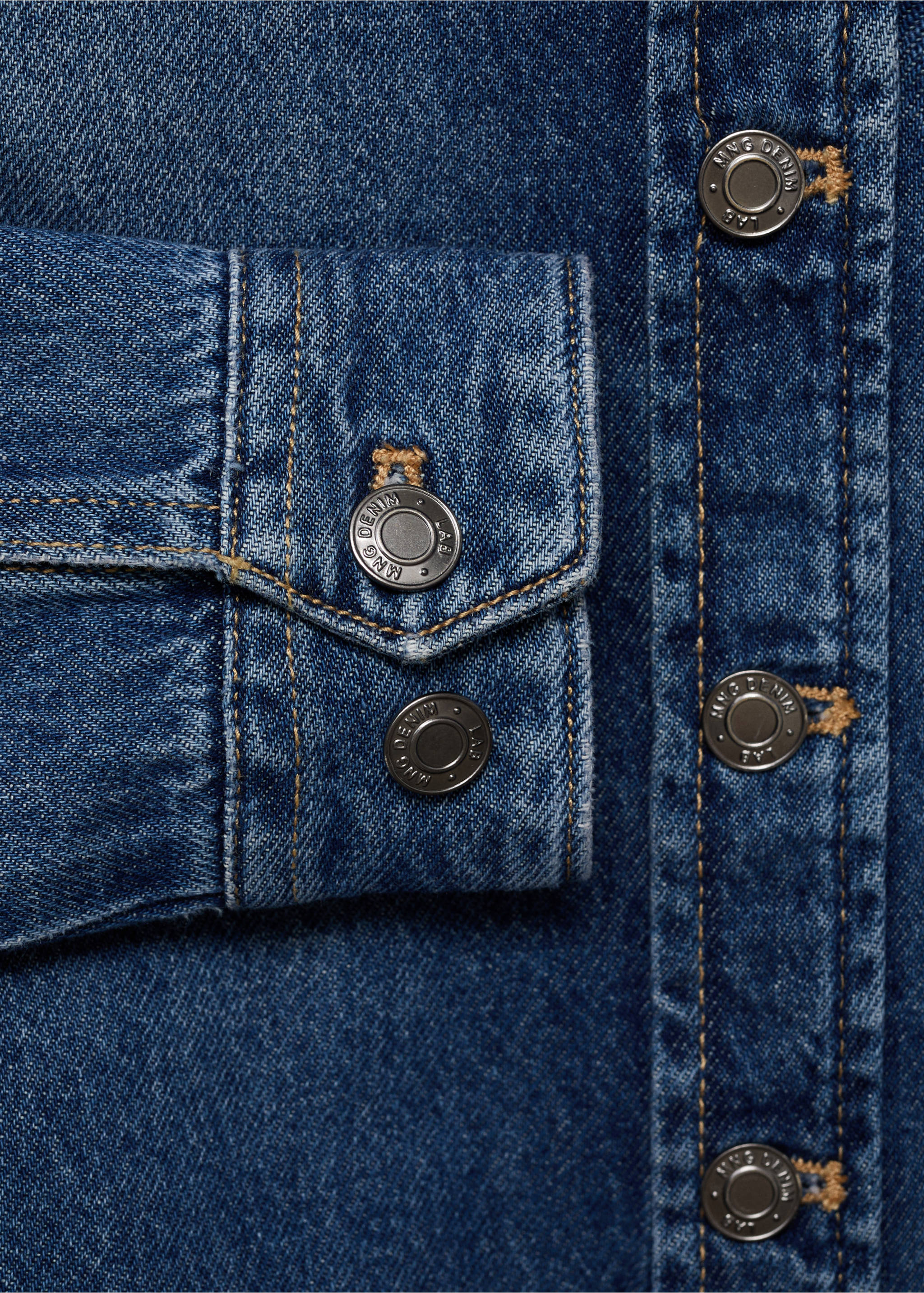 Cotton denim jacket - Details of the article 0, Dark Blue. Ref: 17075155-00.