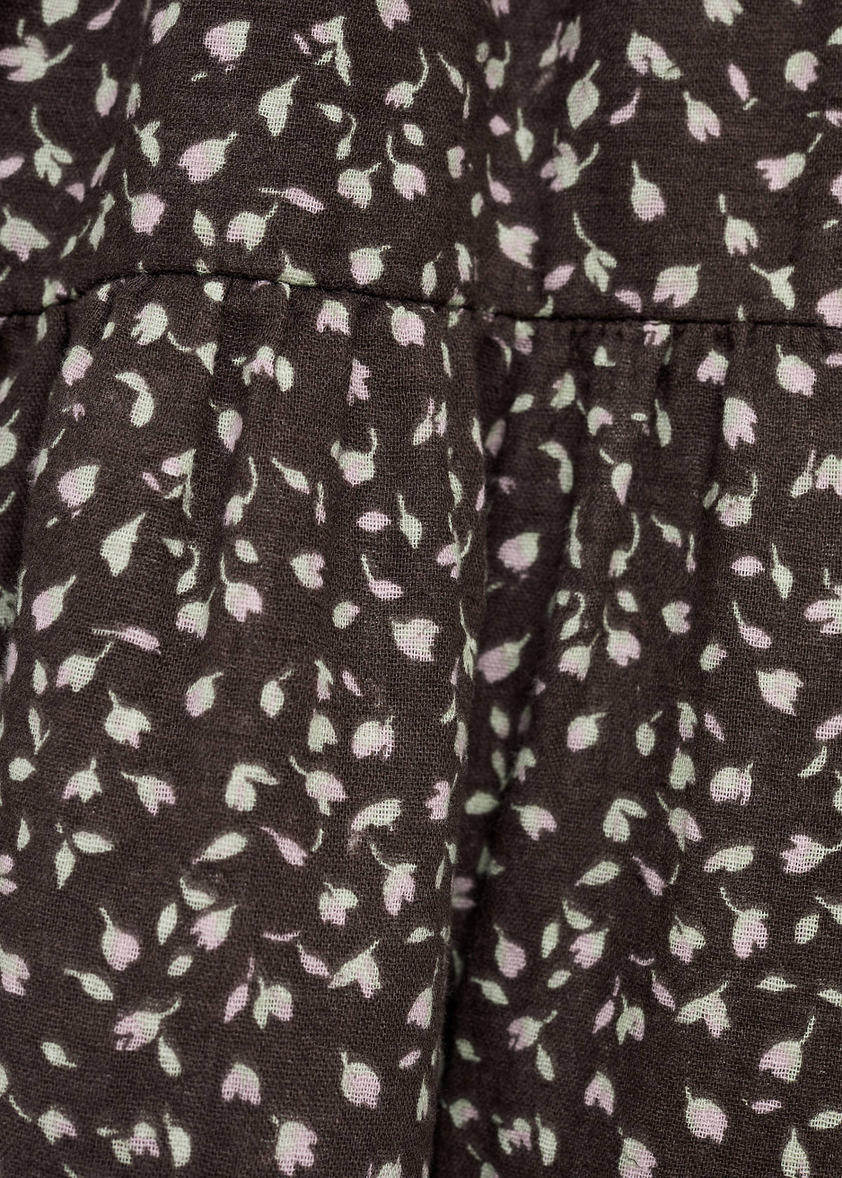 Ruffled floral dress — Chocolate