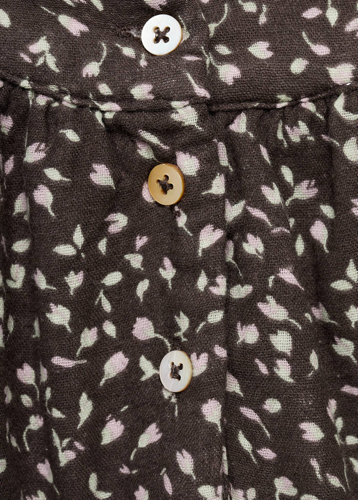 Ruffled floral dress — Chocolate