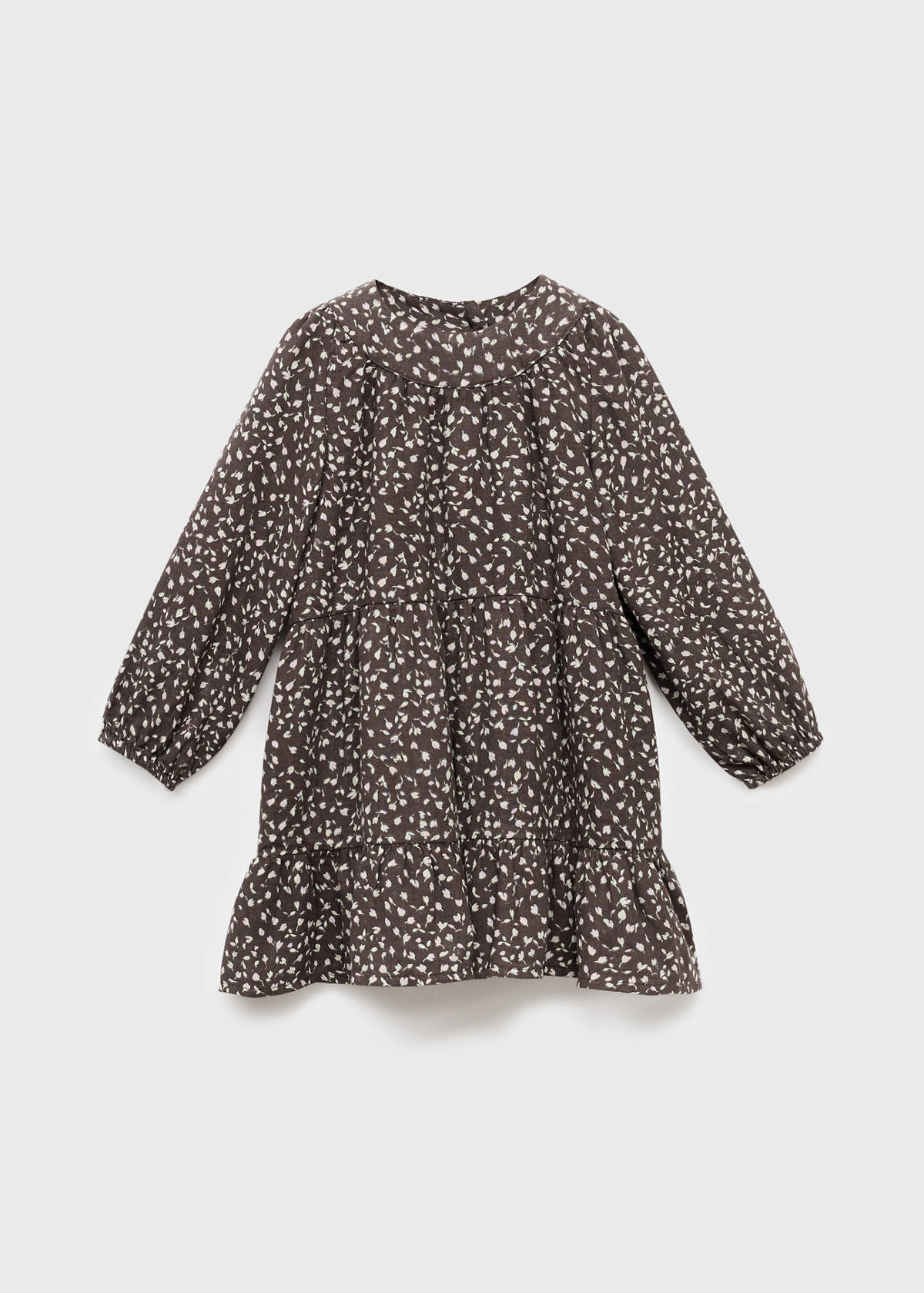 Ruffled floral dress — Chocolate