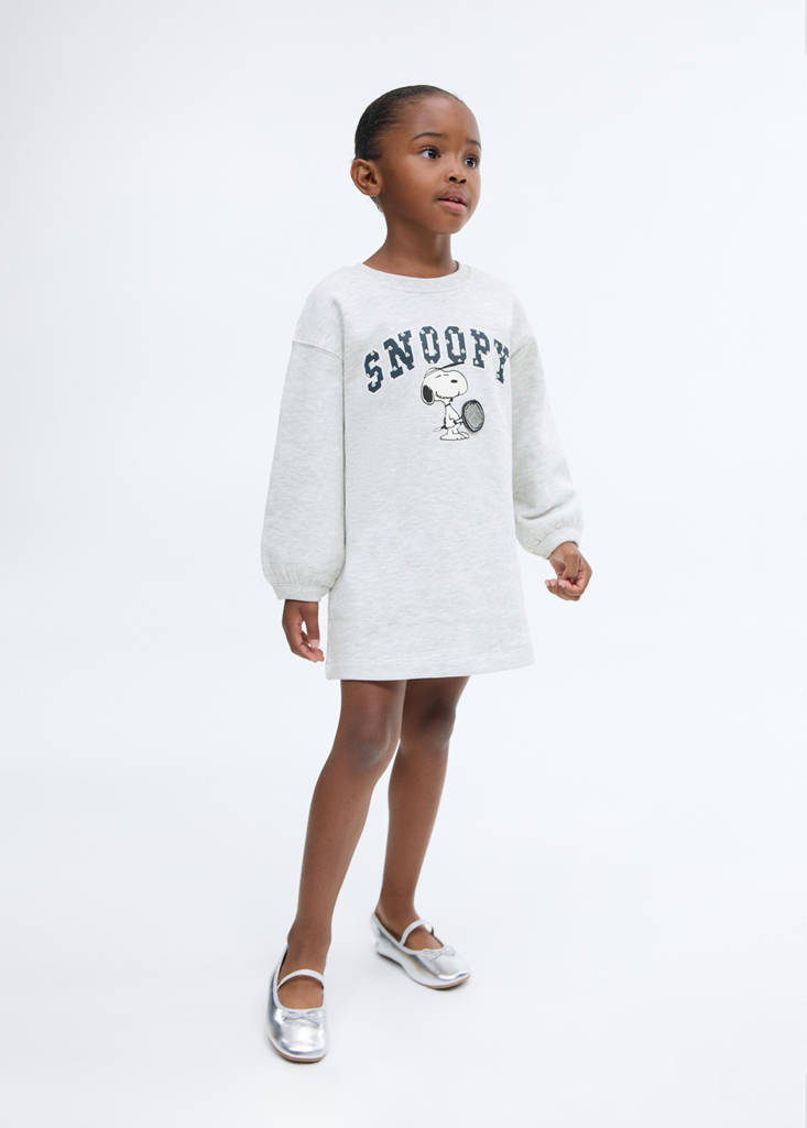 Snoopy sweatshirt dress — Light Heather Grey