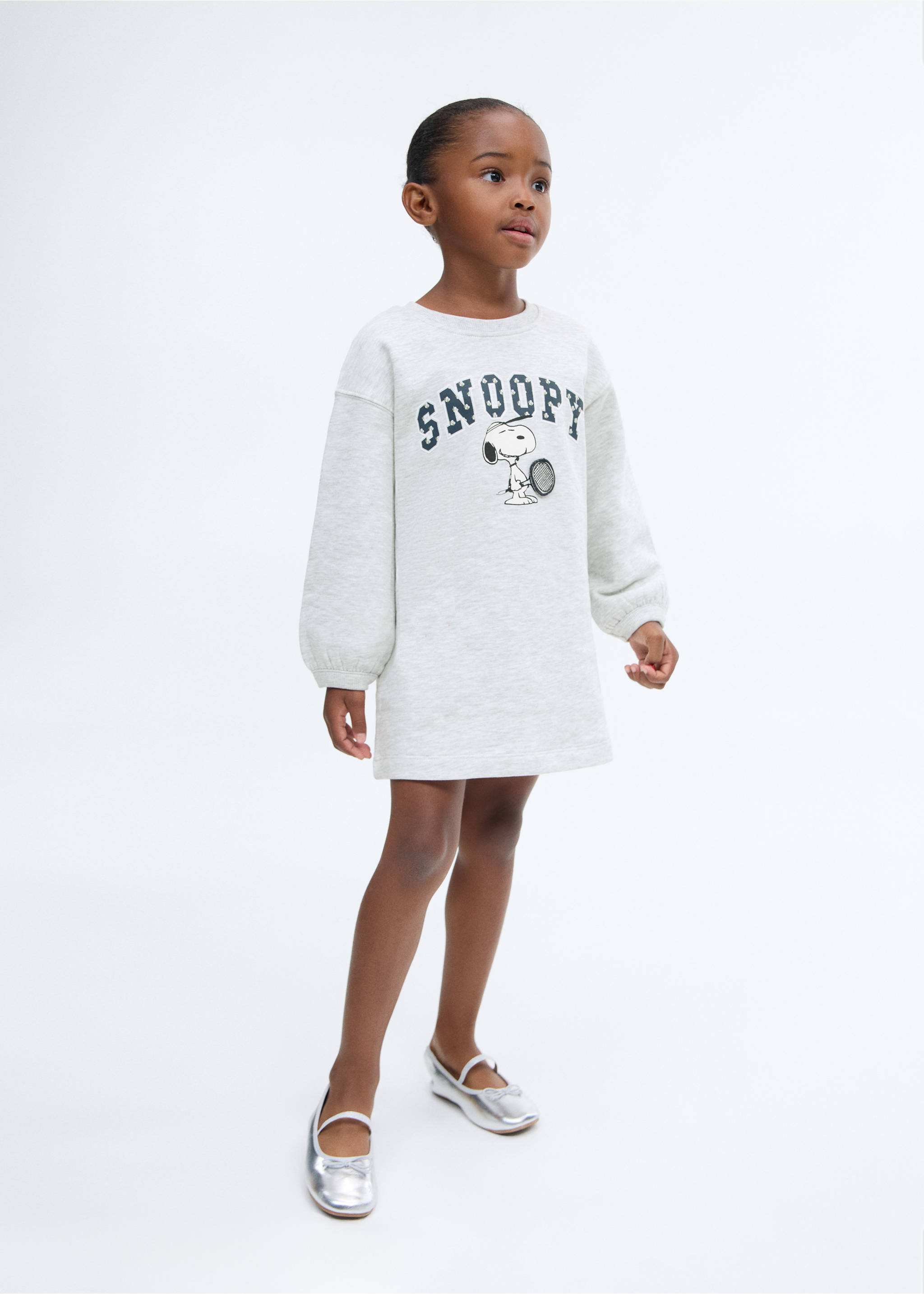Vestido sudadera Snoopy - Plano general, Gris claro vigoré. Ref: 17075160-00.