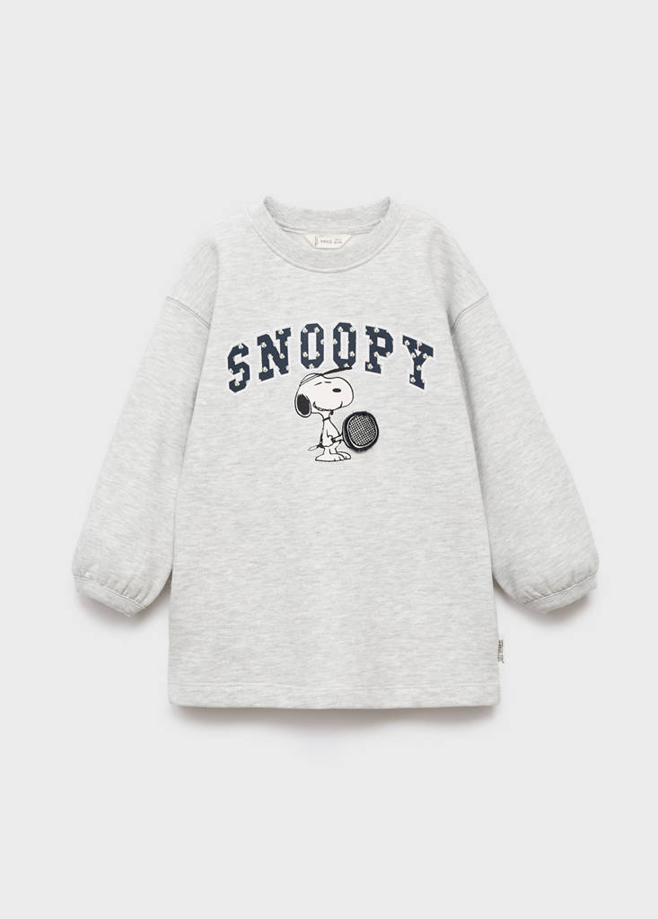 Snoopy sweatshirt dress — Light Heather Grey