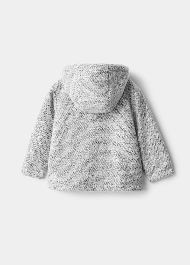 Hooded knitted coat — Light Heather Grey