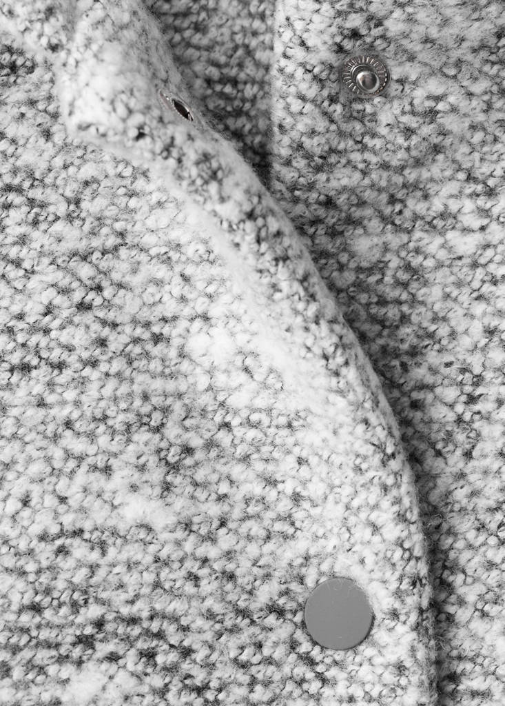 Hooded knitted coat — Light Heather Grey