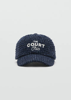 Embroidered wool cap — Navy 2