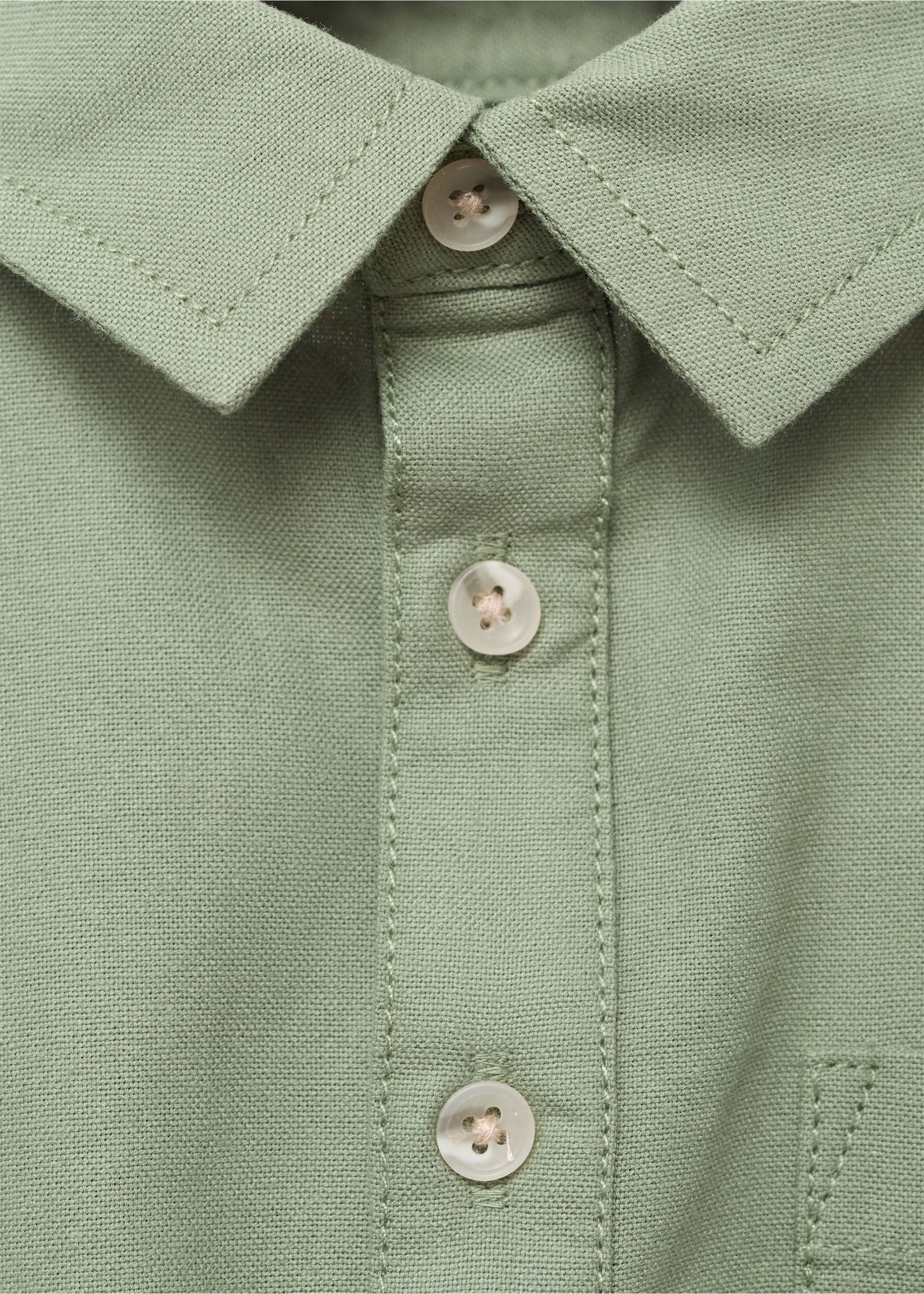 Camisa algodón cuello camisero - Detalle del artículo 8, Khaki. Ref: 17075163-00.