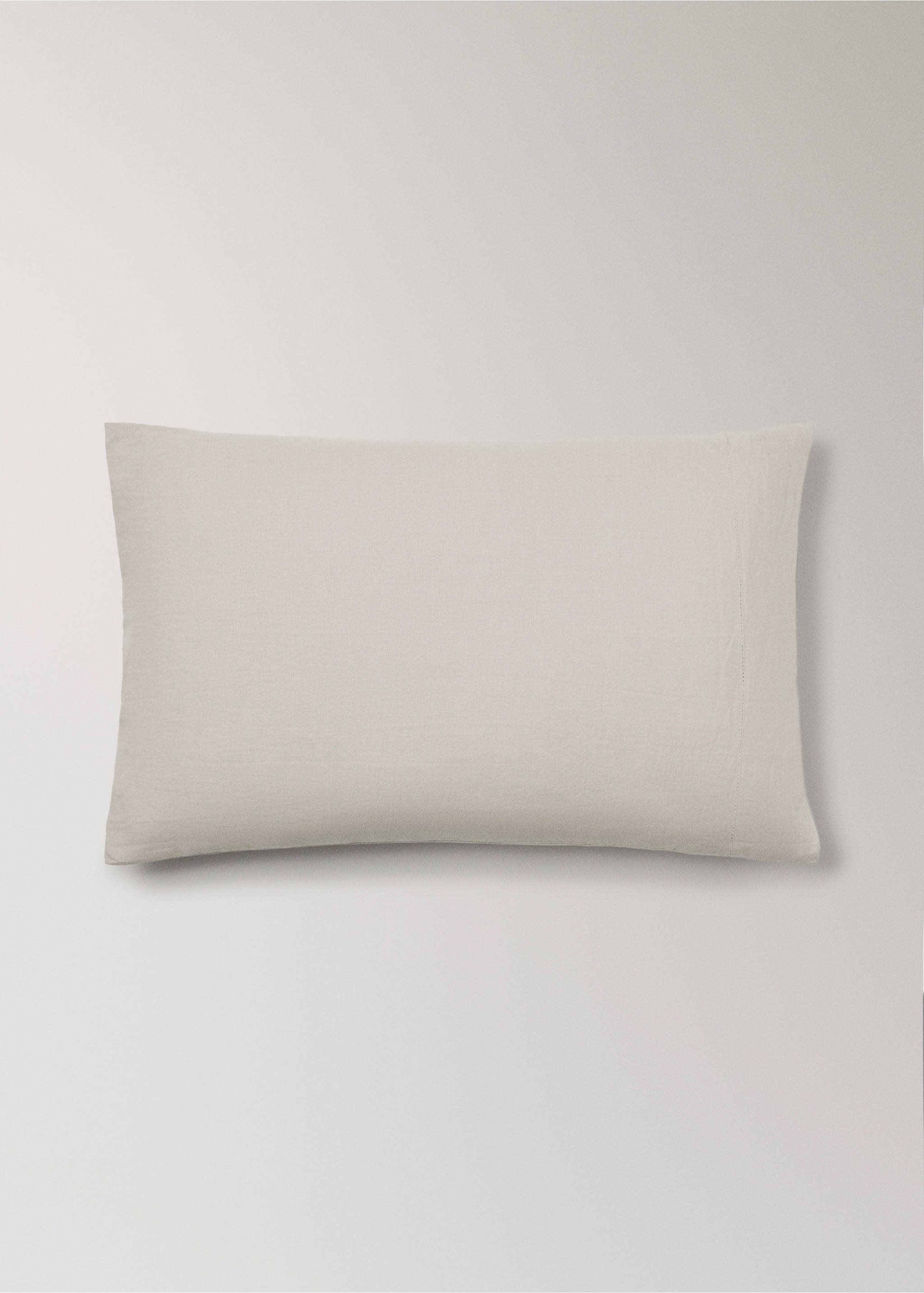 Washed linen pillowcase with hemstitch 50x75 cm - Article without model, Medium Brown. Ref: 17075165-00.