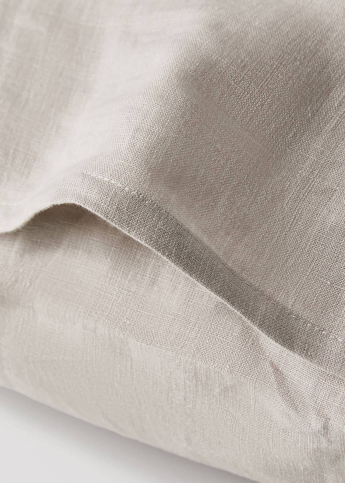 Washed linen pillowcase with hemstitch 50x75 cm — Medium Brown