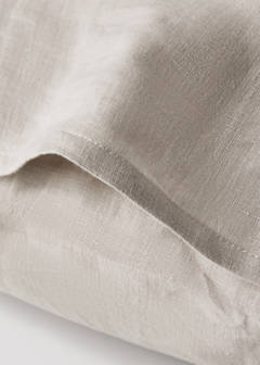 Washed linen pillowcase with hemstitch 50x75 cm — Medium Brown 3