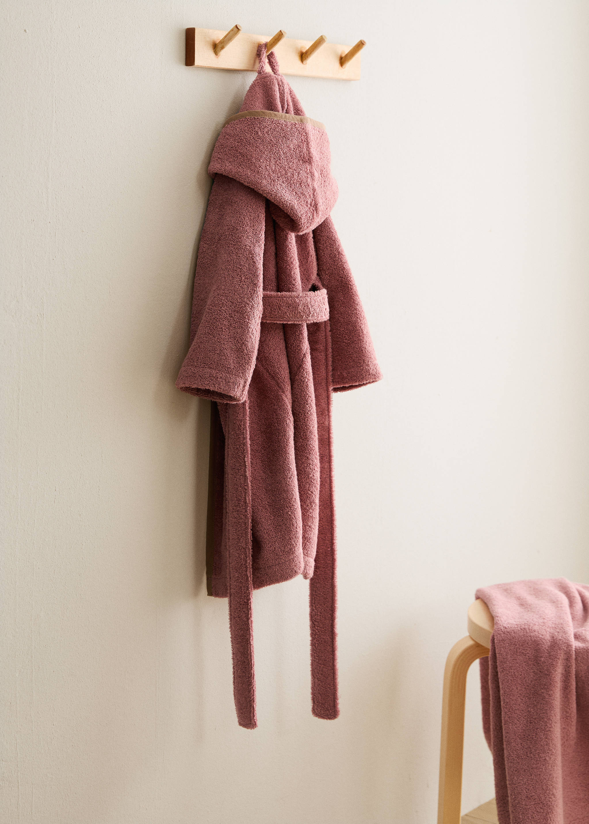 Peignoir enfant coton avec liseré contrastant - Plan général