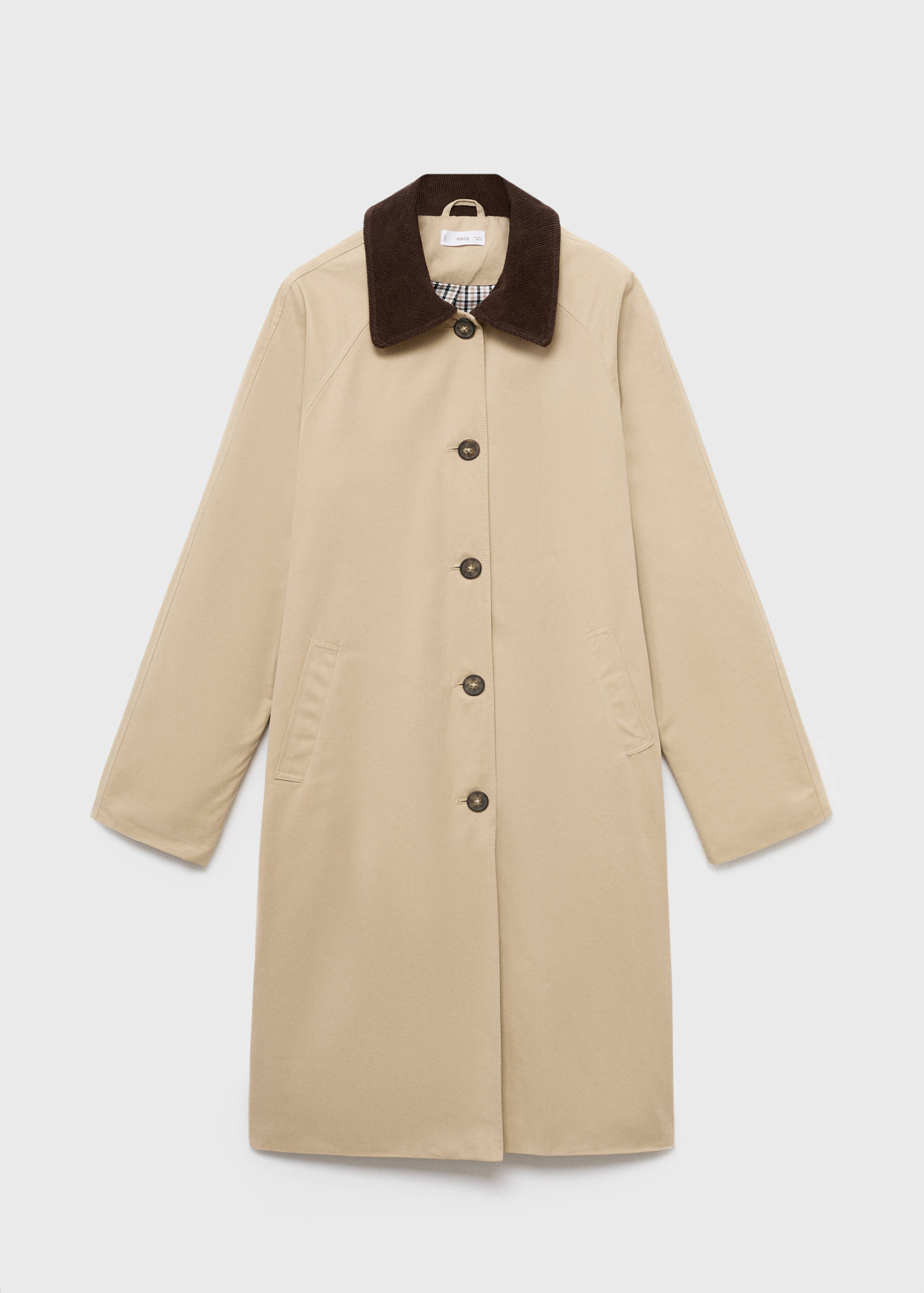 Trench coat with contrasting collar - Article without model