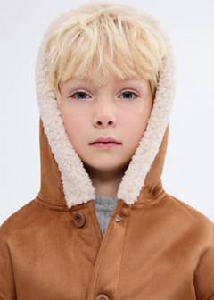 Suede effect sheepskin coat — Medium Brown 3