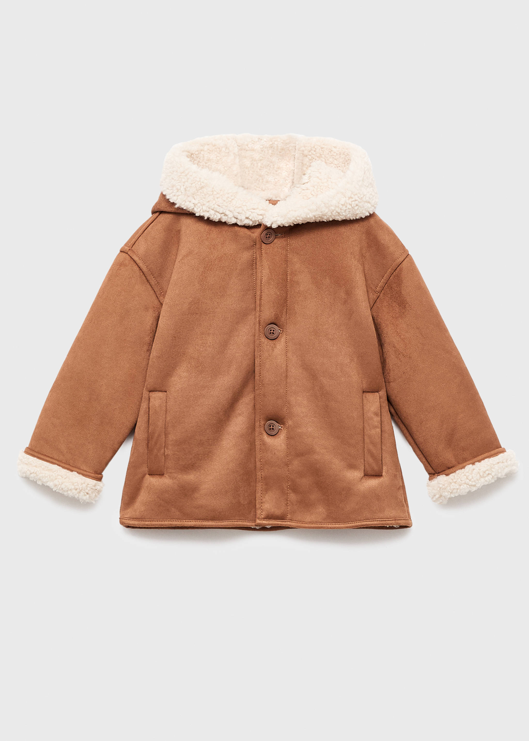 Suede effect sheepskin coat - Article without model