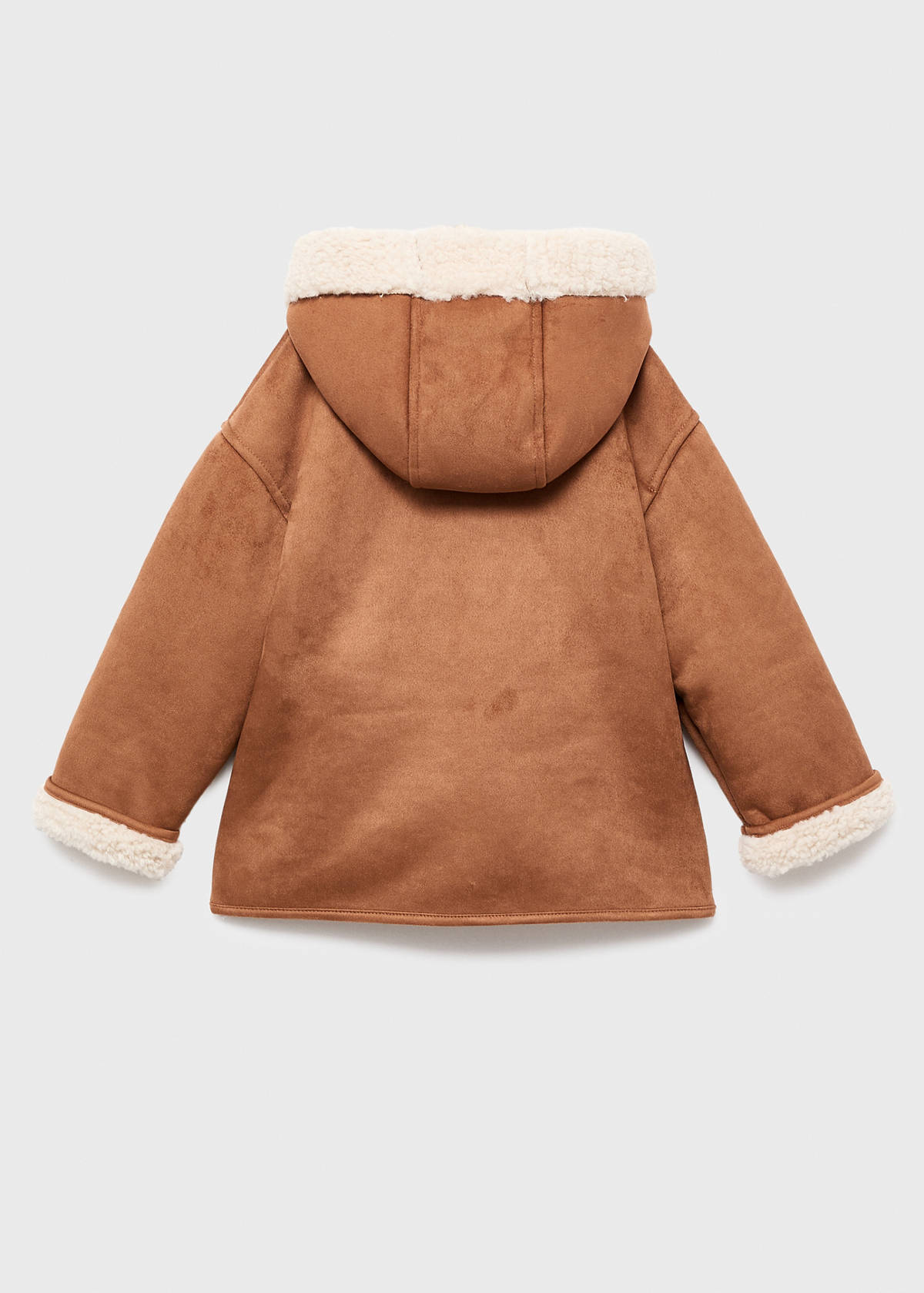 Suede effect sheepskin coat — Medium Brown