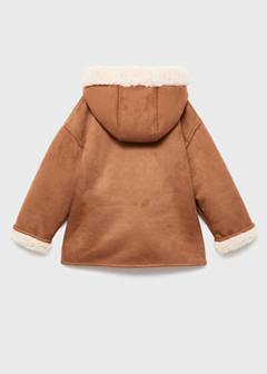 Suede effect sheepskin coat — Medium Brown 5