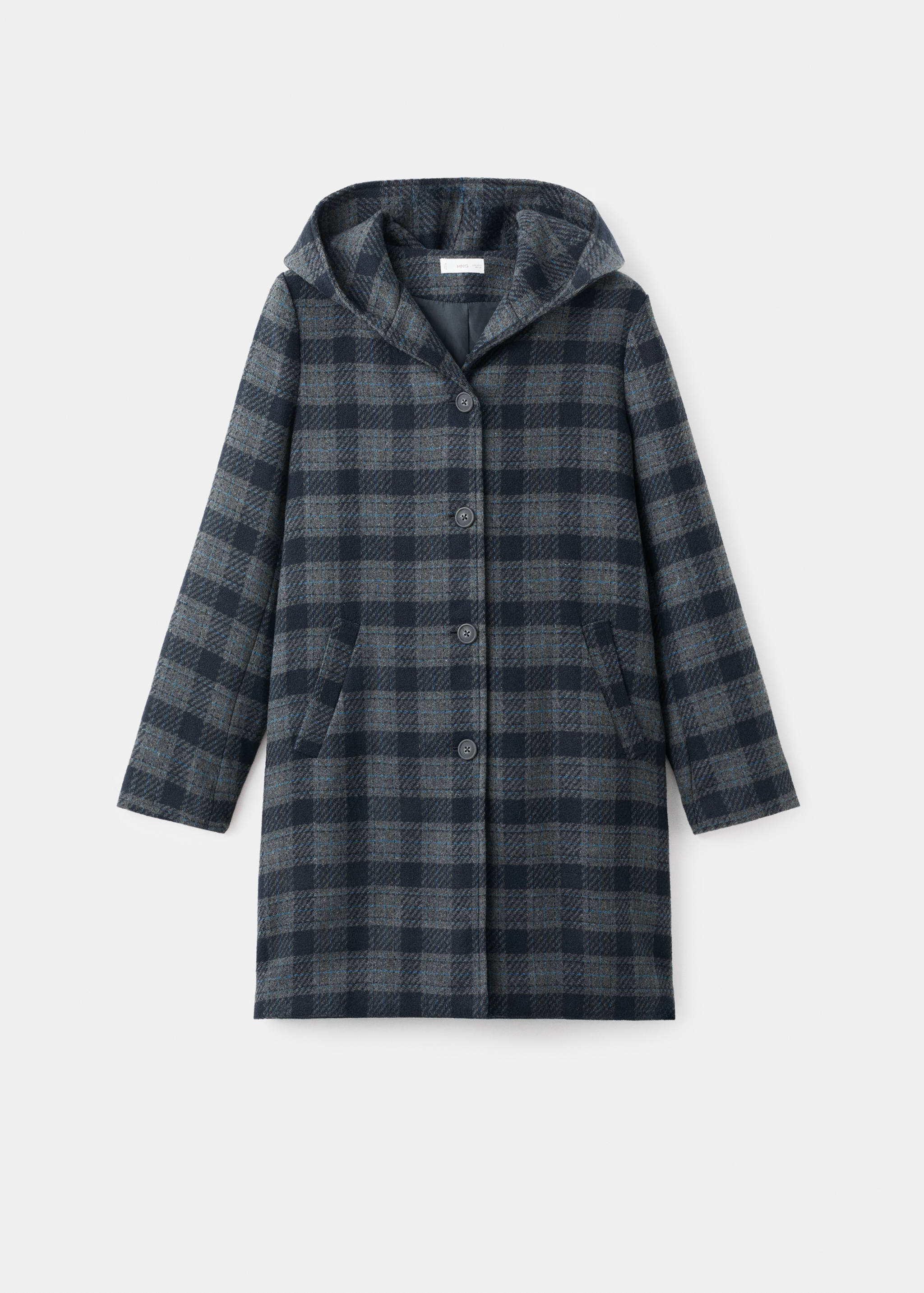 Checked-print cloth coat - Article without model