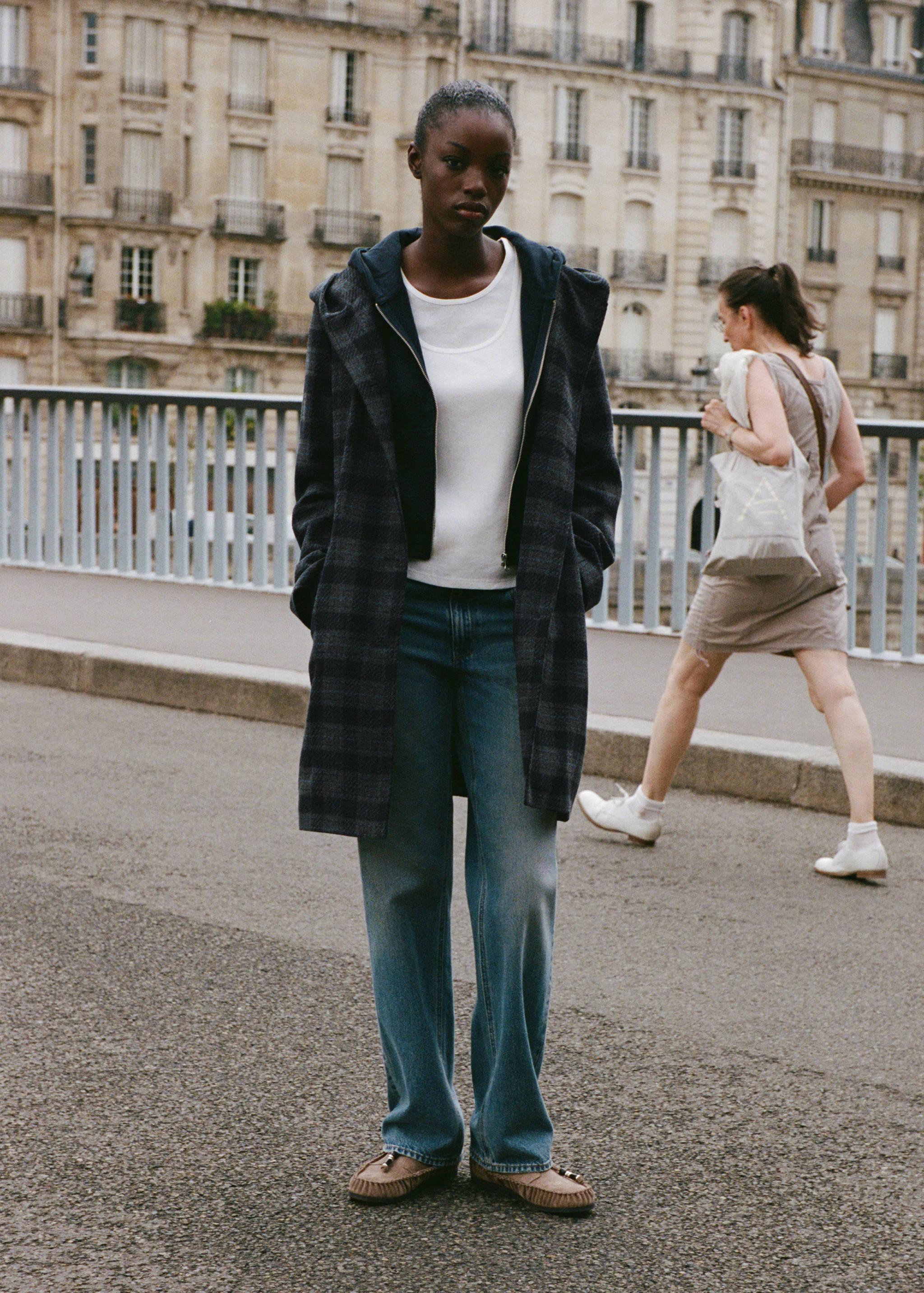 Checked-print cloth coat - Details of the article 5