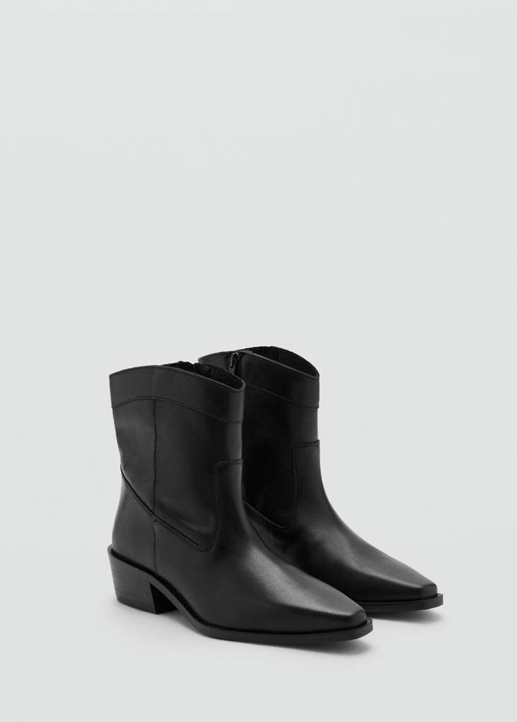 Leather heeled boots — Black