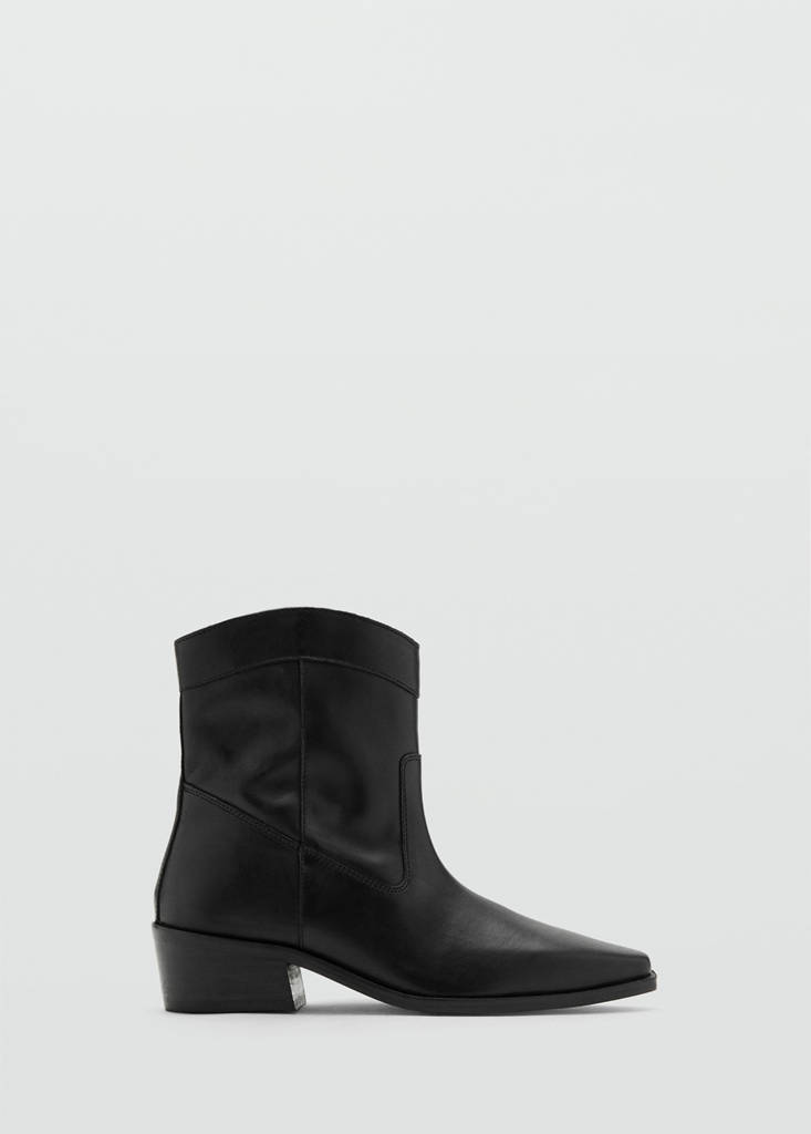 Leather heeled boots — Black