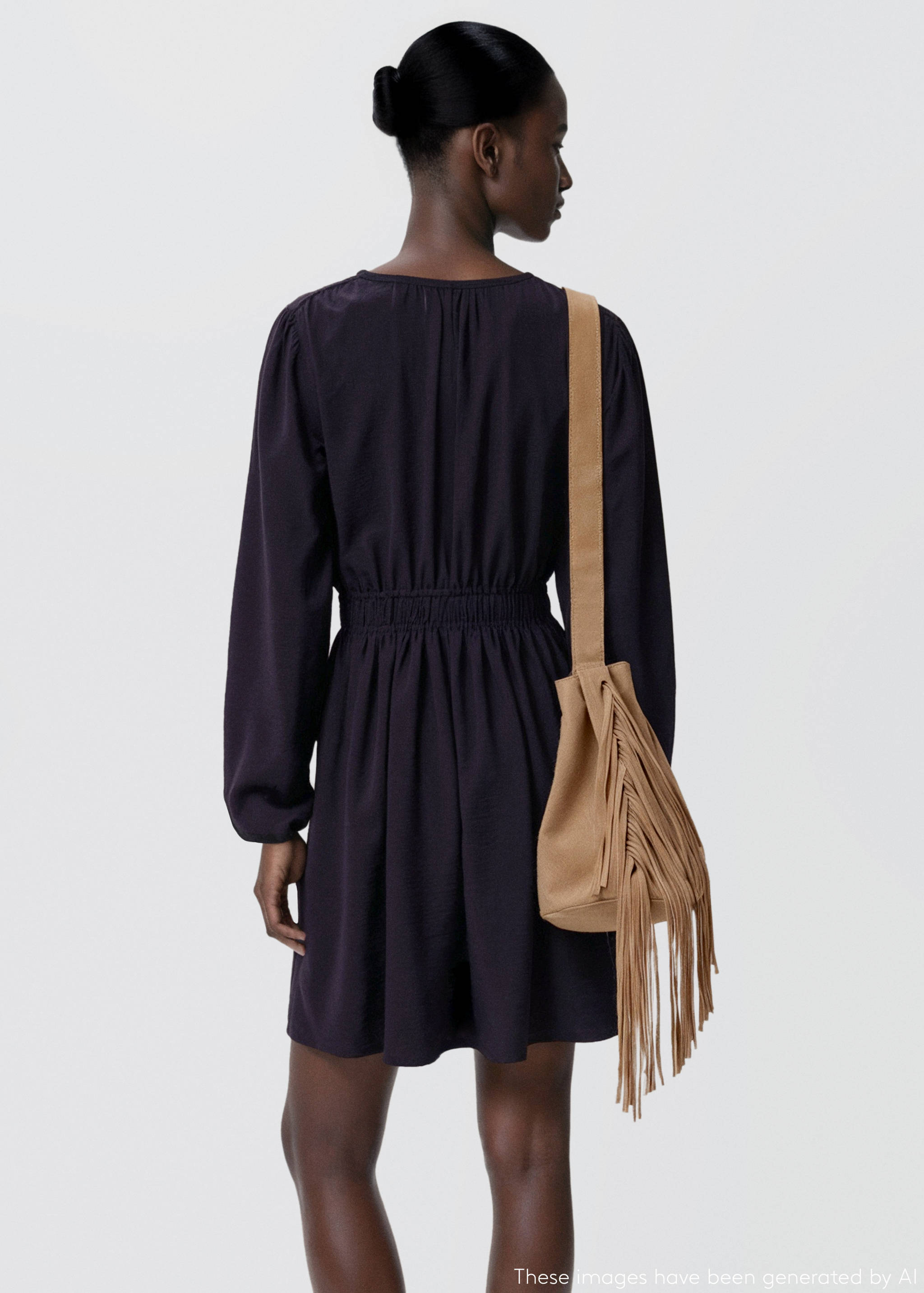 Vestido cintura fruncida - Reverso del artículo