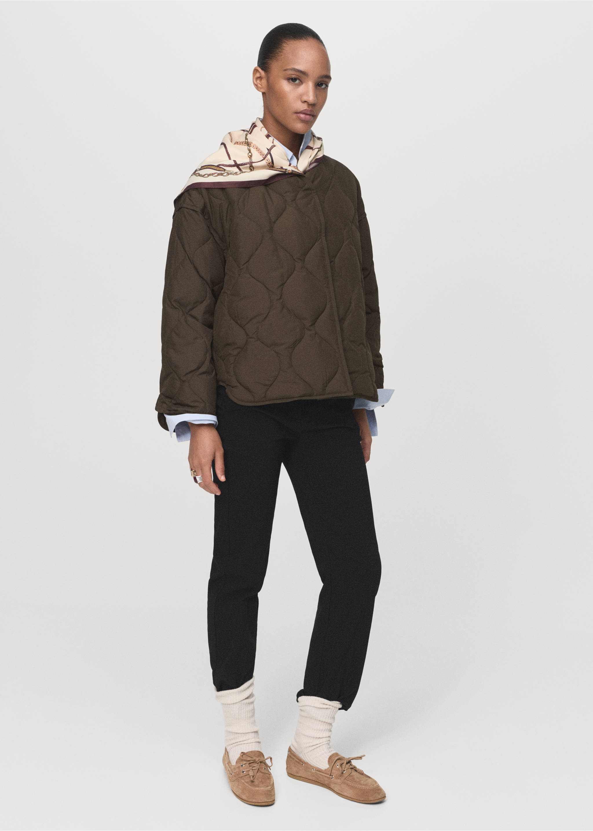 Oversized quilted anorak - General plane, Brown. Ref: 17075795-00.