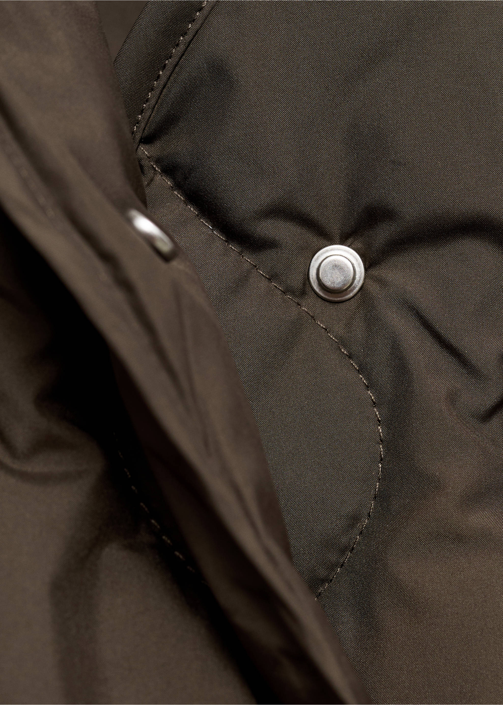 Oversized quilted anorak - Details of the article 8, Brown. Ref: 17075795-00.
