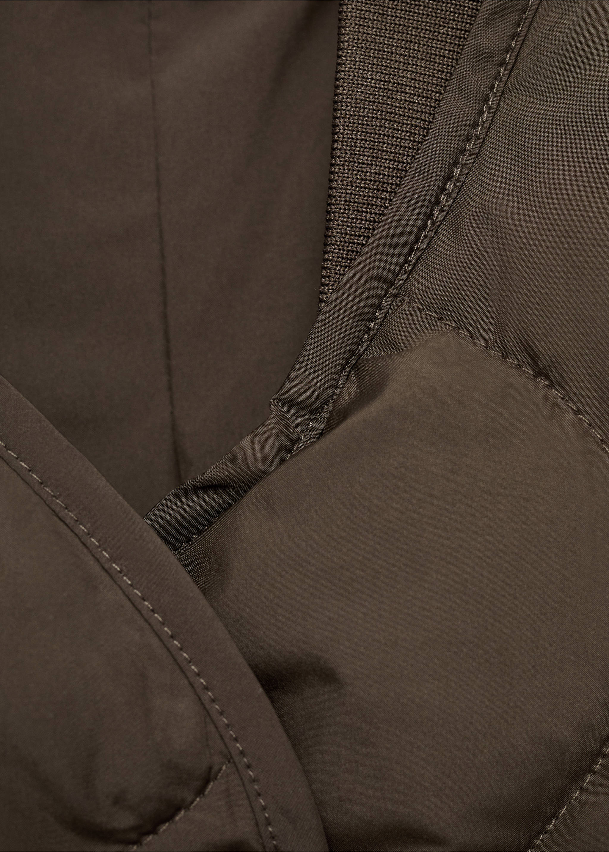 Oversized quilted anorak - Details of the article 0, Brown. Ref: 17075795-00.