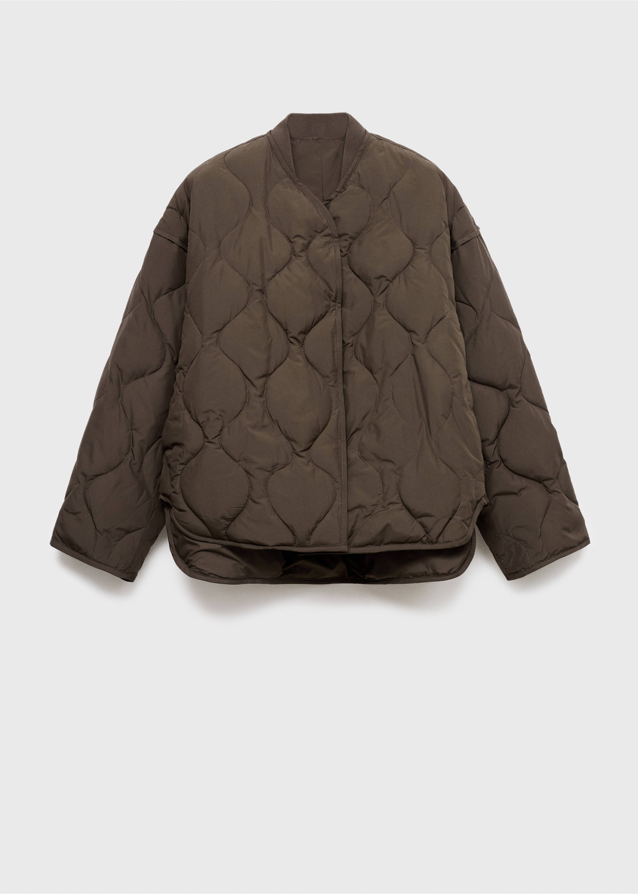 Oversized quilted anorak - Article without model, Brown. Ref: 17075795-00.
