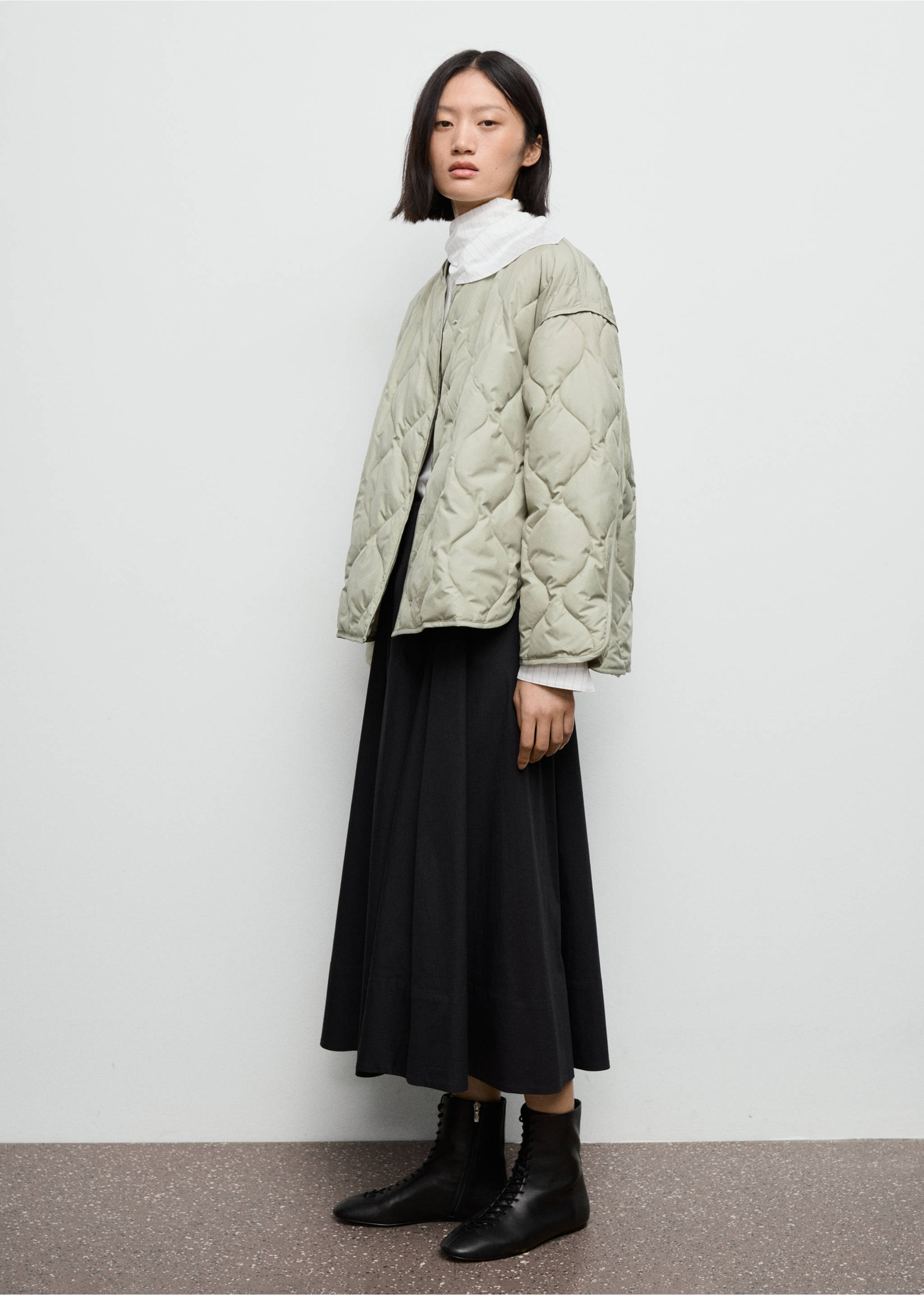 Oversized quilted anorak - General plane, Pastel Green. Ref: 17075795-00.
