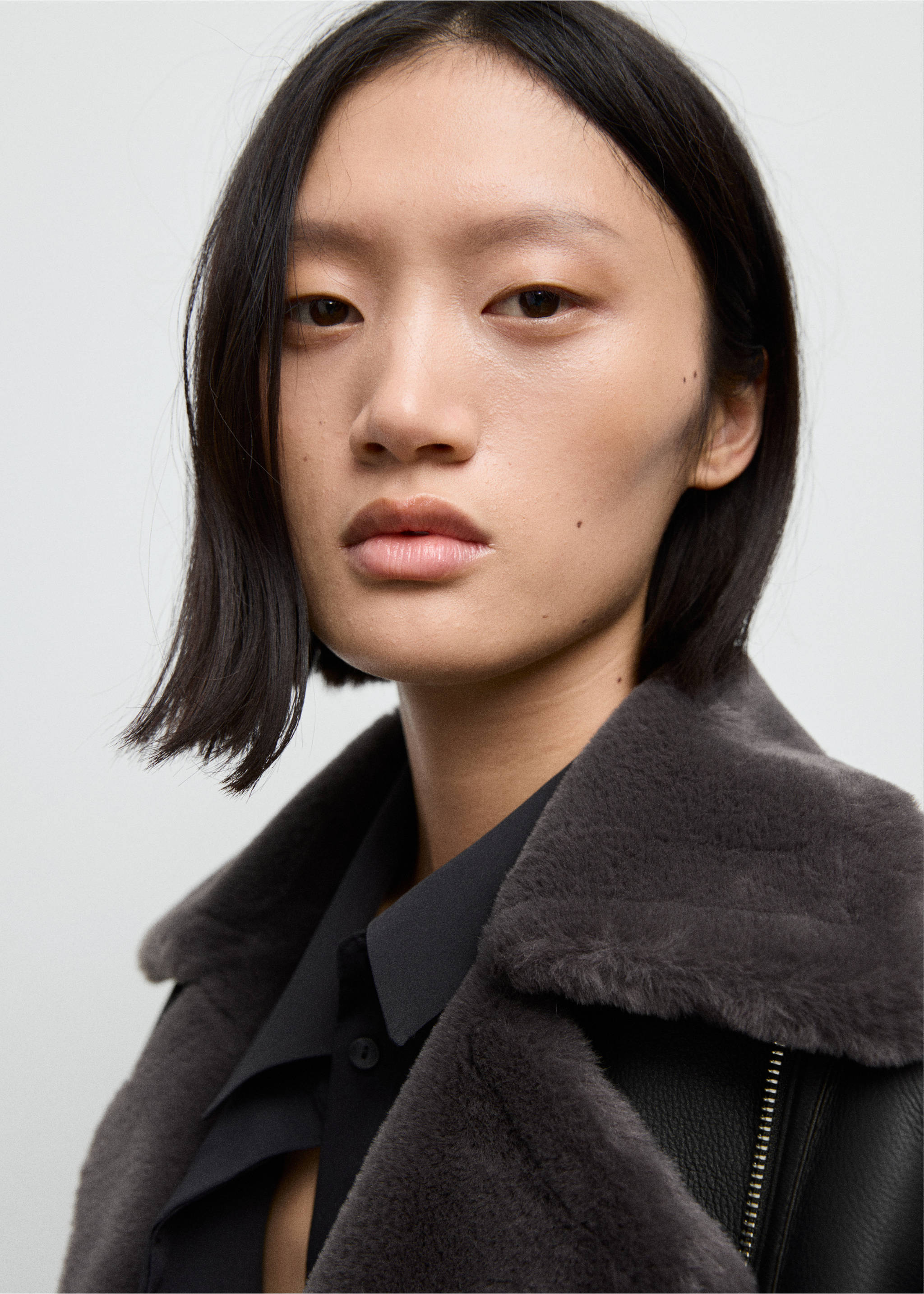 Veste biker fourrure synthétique - Détail de l'article 1, Noir. Ref: 17075796-00.