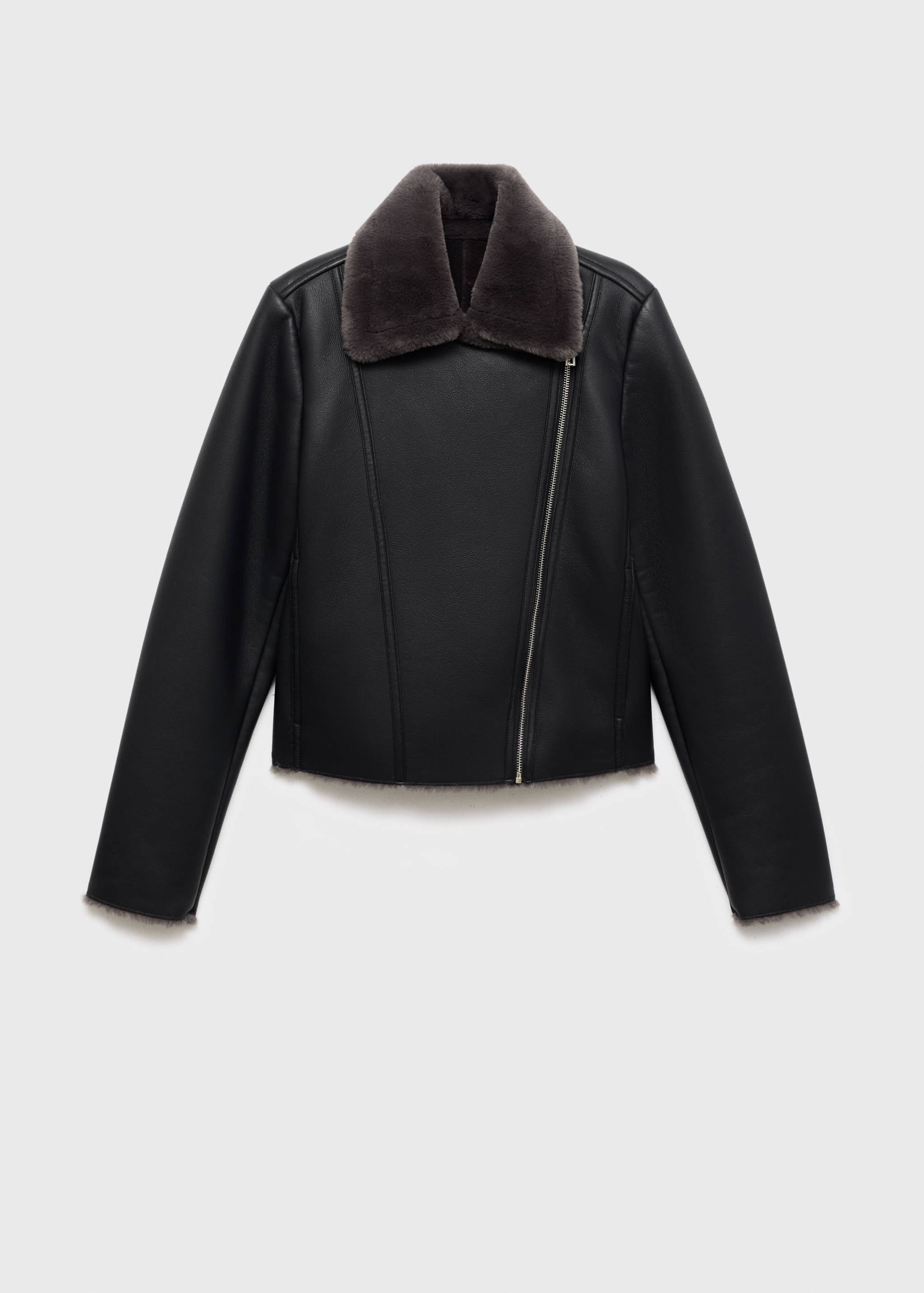 Faux-fur biker jacket - Article without model
