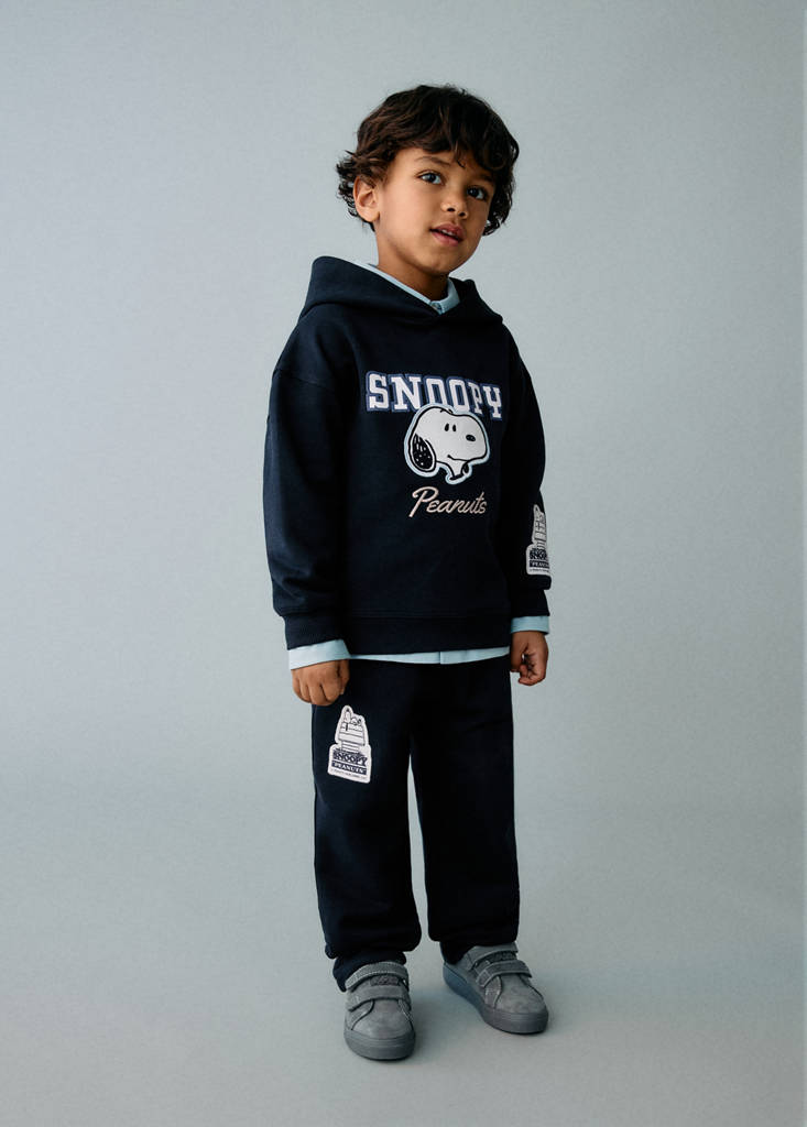 Snoopy embroidered joggers — Navy