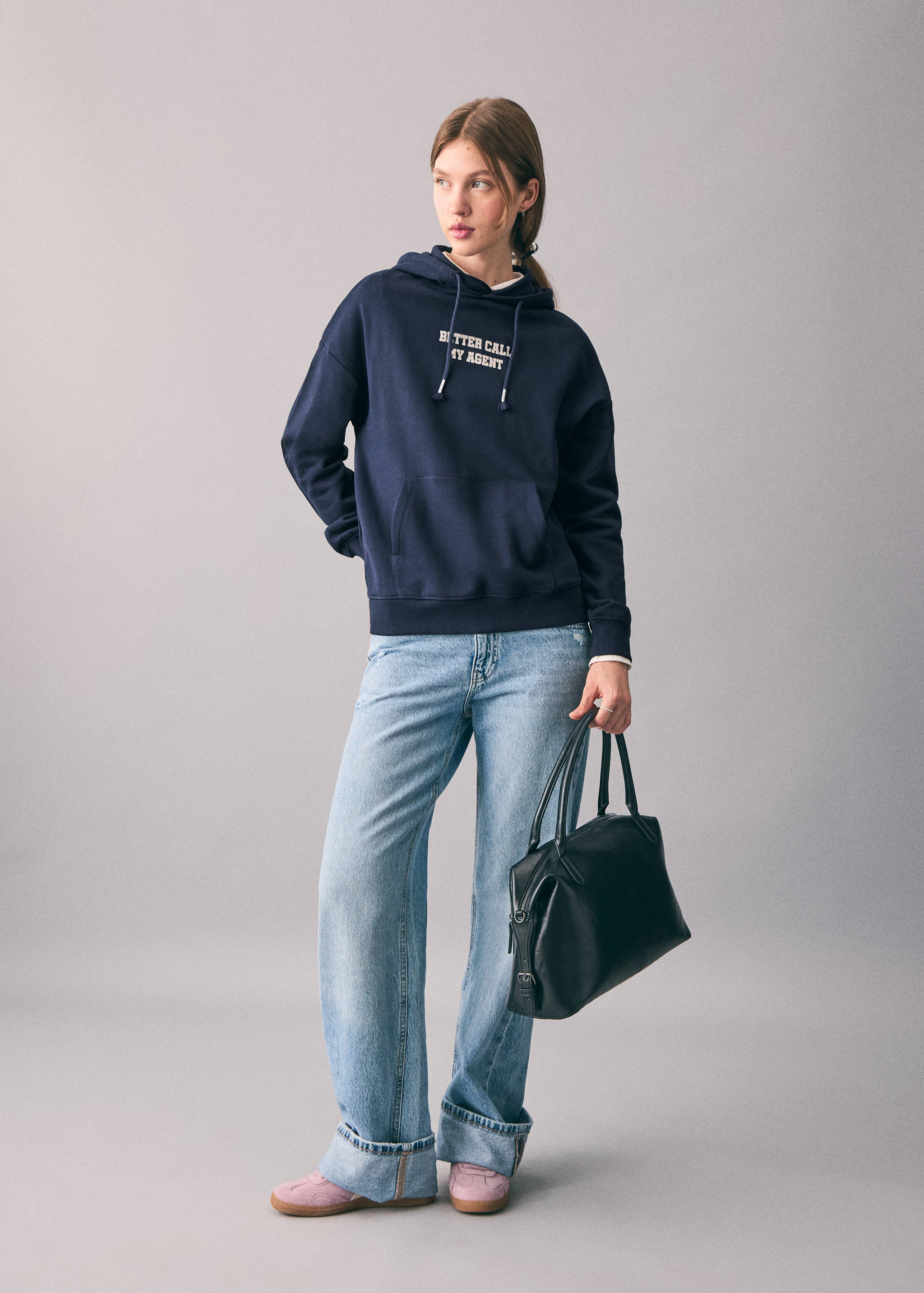 Sweatshirt with glitter print - General plane