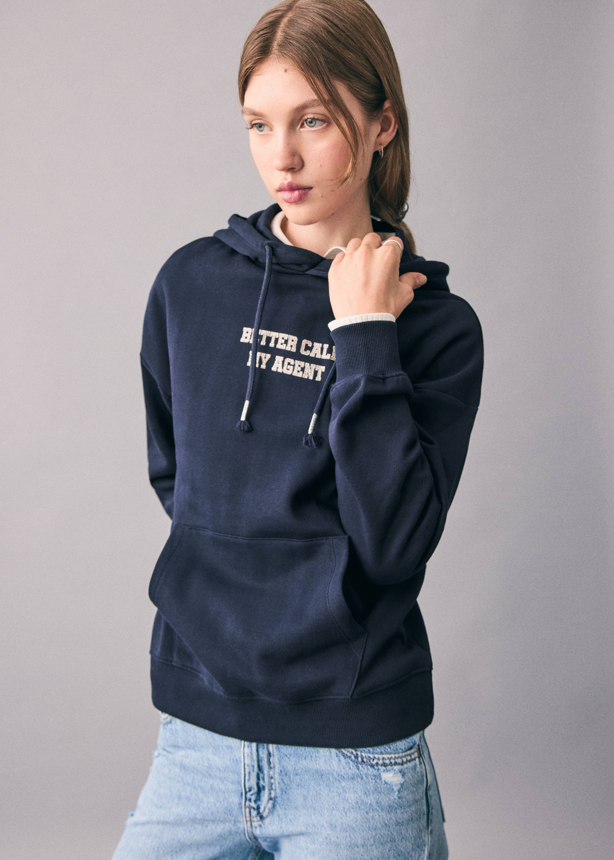 Sweatshirt with glitter print - Medium plane