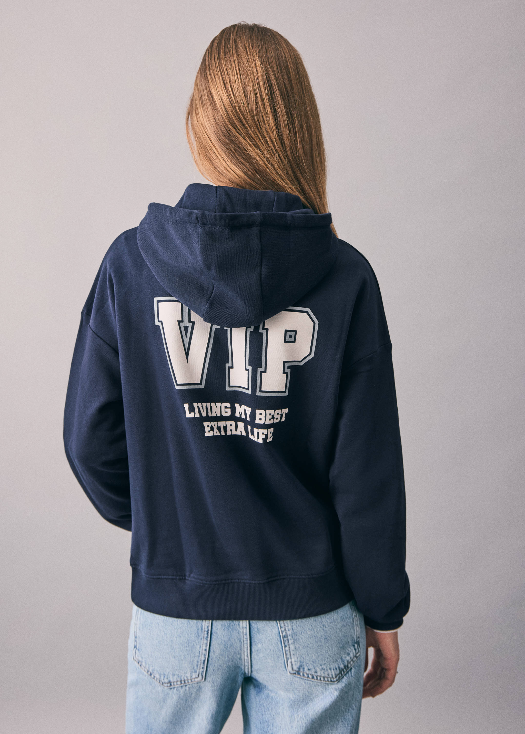 Sweatshirt with glitter print - Reverse of the article