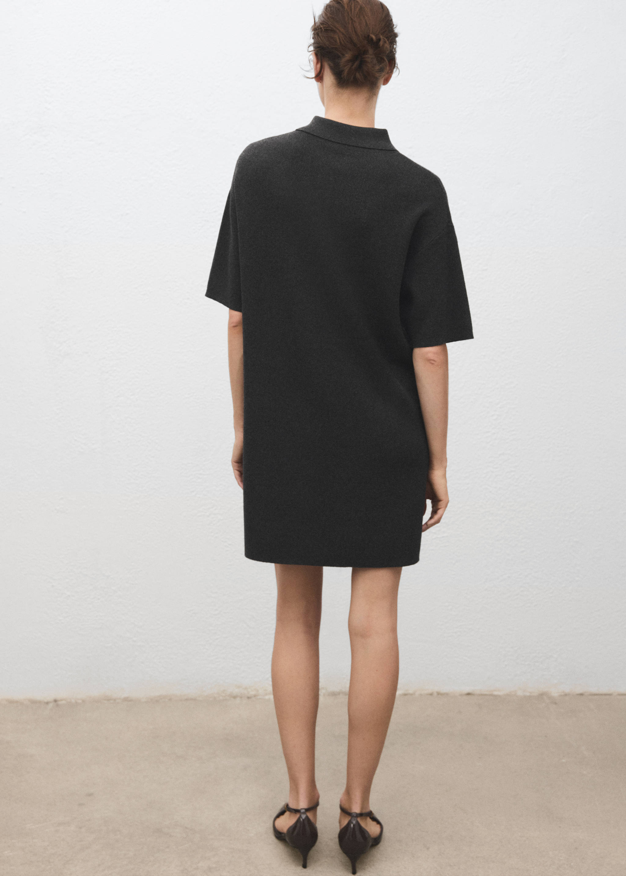 Vestido punto cuello polo - Reverso del artículo