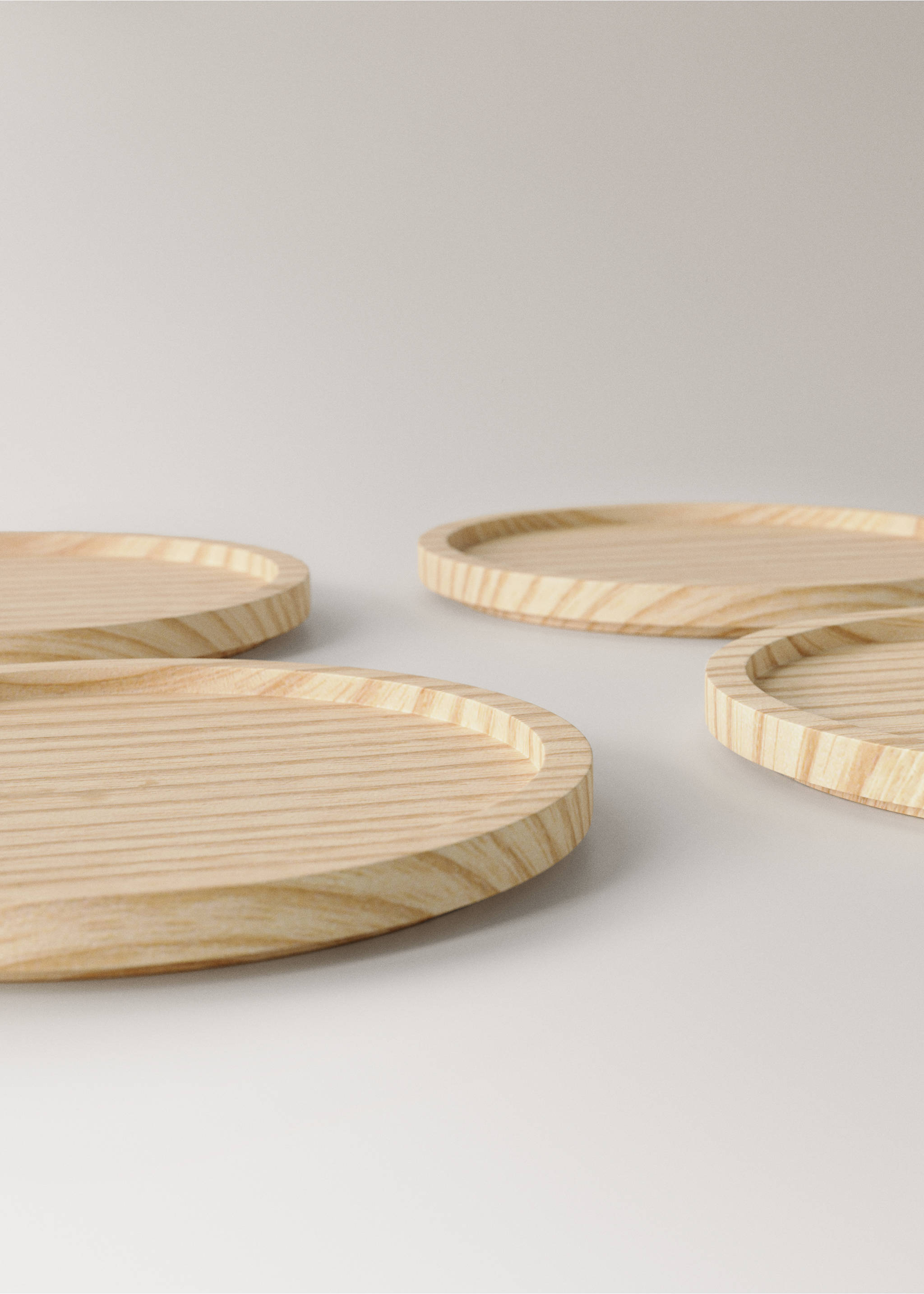Set of 4 ash coasters - Details of the article 1, Sand. Ref: 17075806-00.