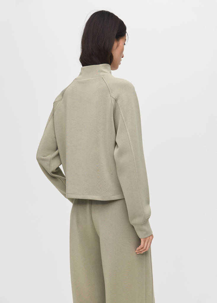 High collar sweatshirt — Khaki