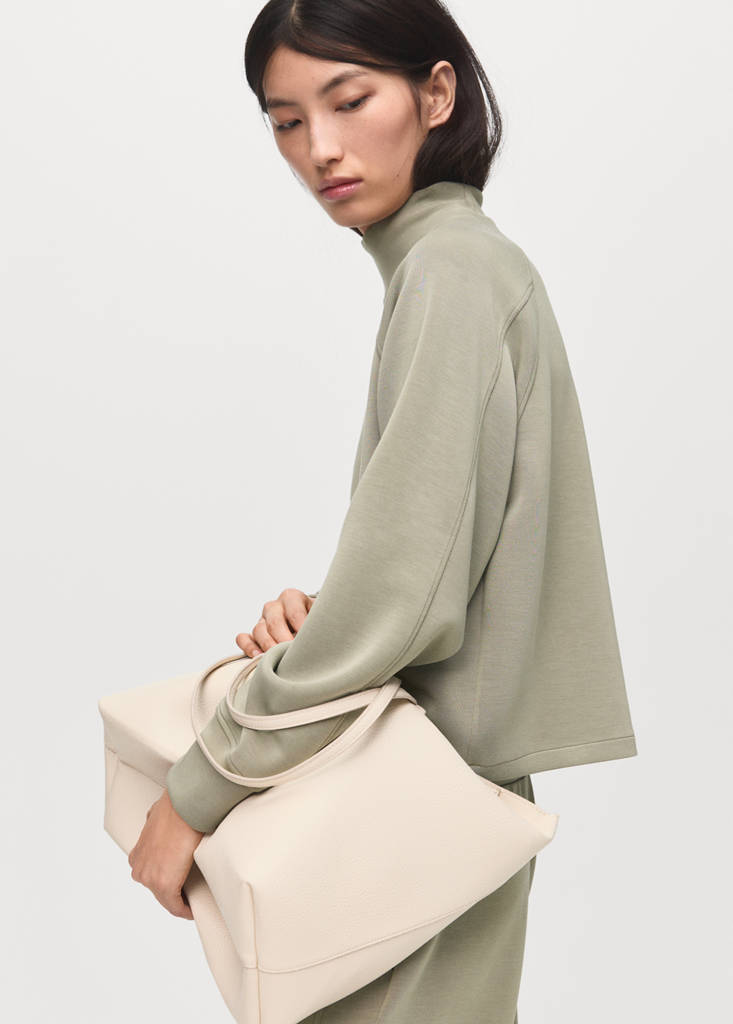 High collar sweatshirt — Khaki