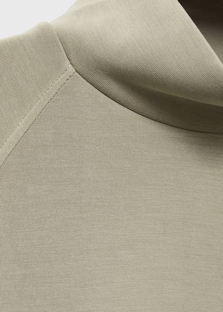 High collar sweatshirt — Khaki